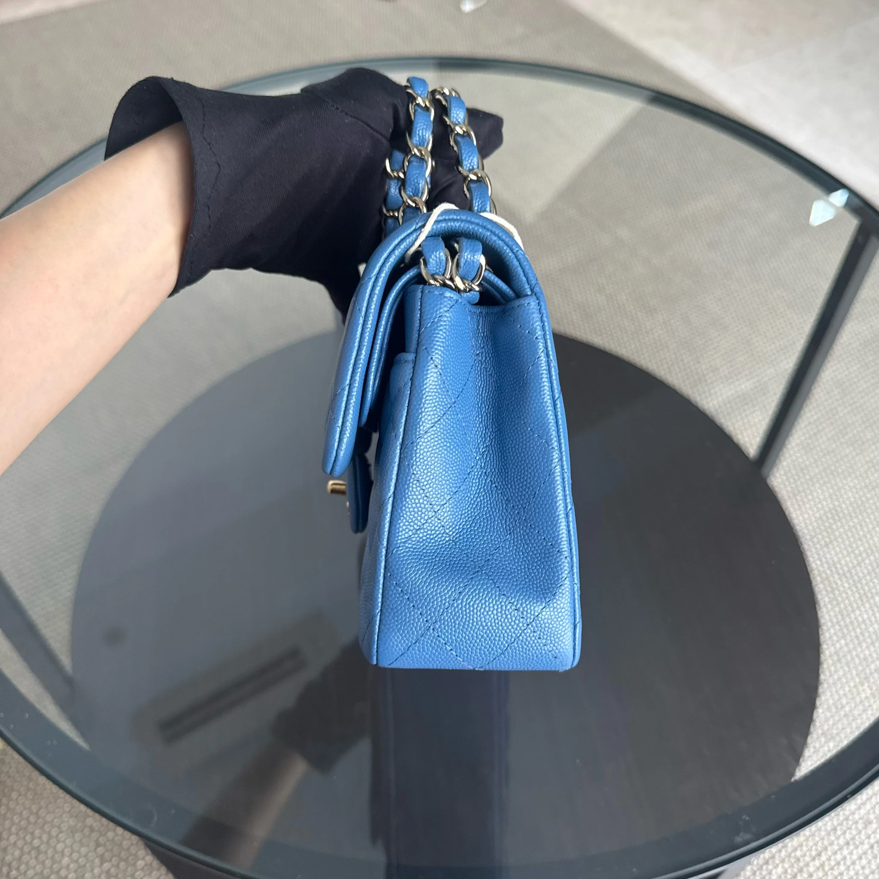 Chanel Classic Flap Small - Caviar 23CM Quilted Ocean Blue Gold Hardware Series 30