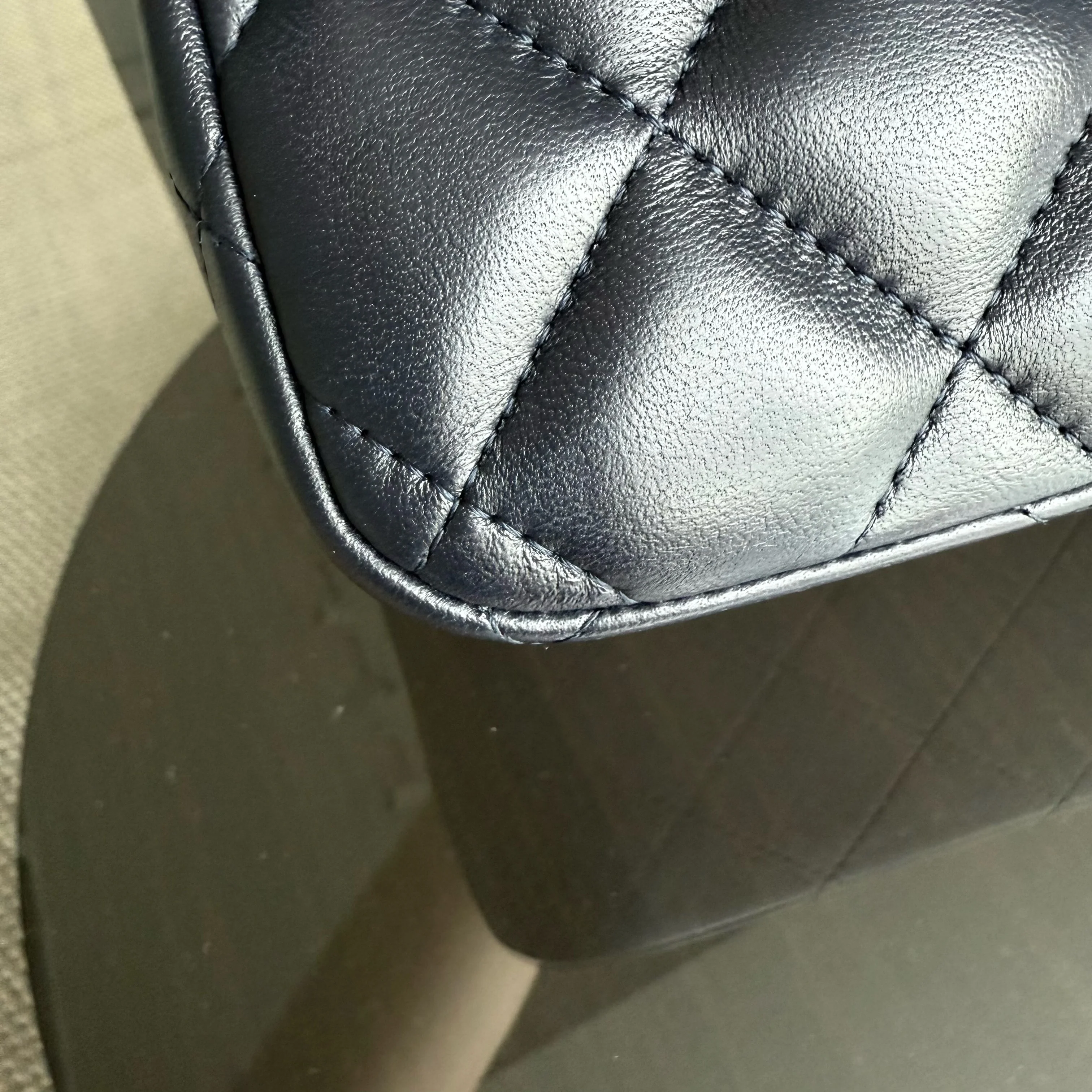 Chanel Classic Flap Jumbo - Double Flap 30CM Quilted Lambskin Dark Blue Gold Hardware Series 20