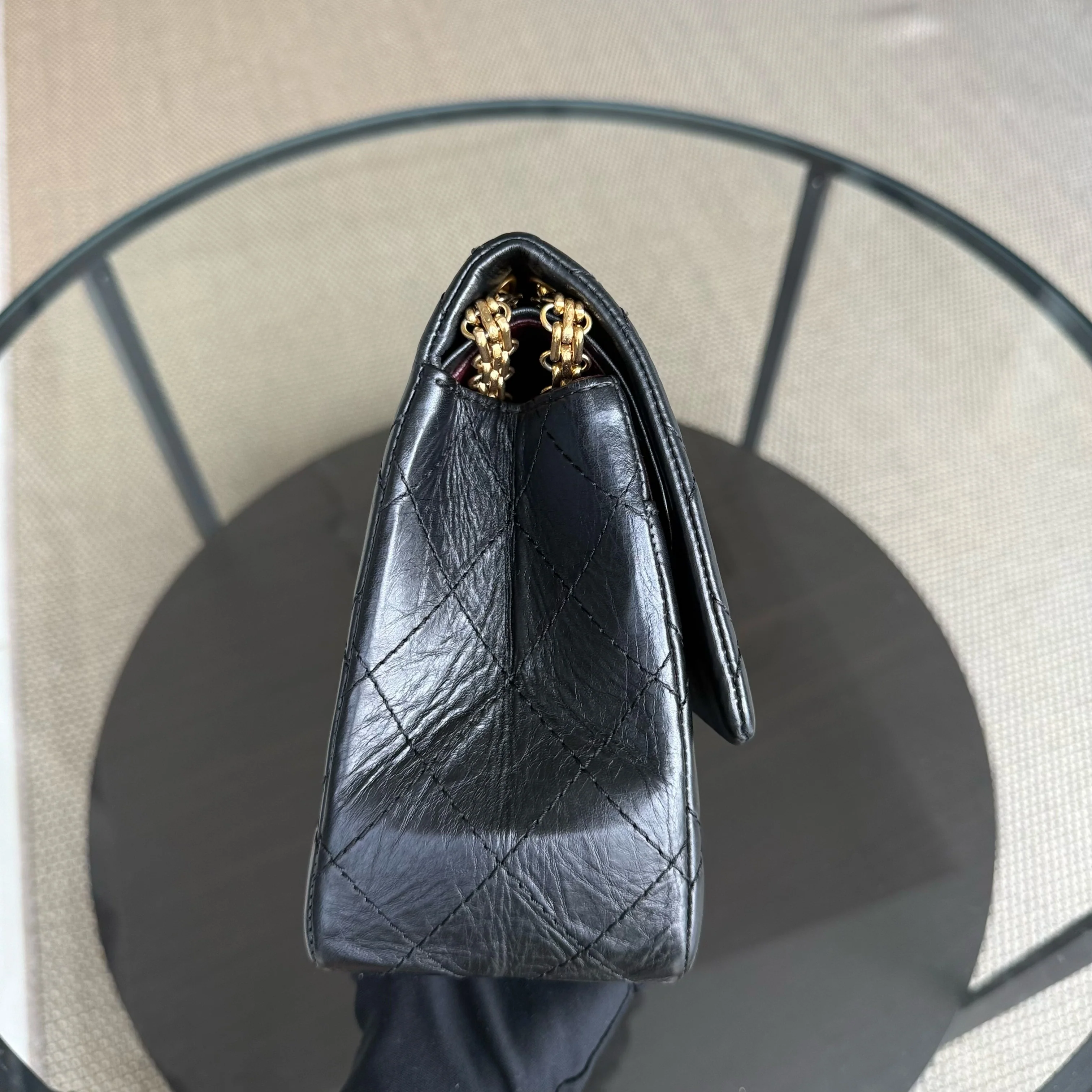 Chanel 2.55 Reissue 226 - Quilted Aged Calfskin Black Gold Hardware Series 15