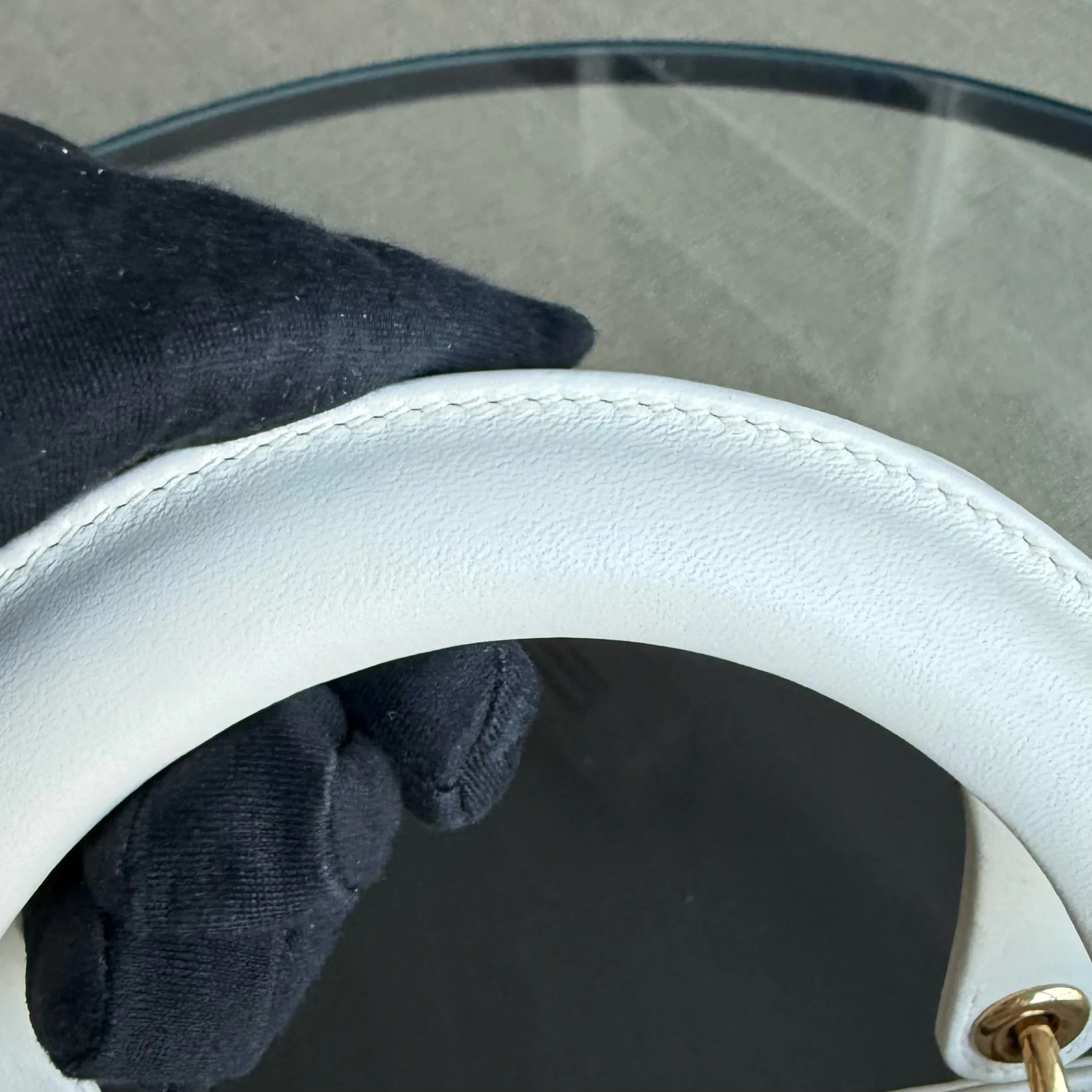 Dior Lady Medium - Cannage Calfskin Studded White Gold Hardware Zip Version