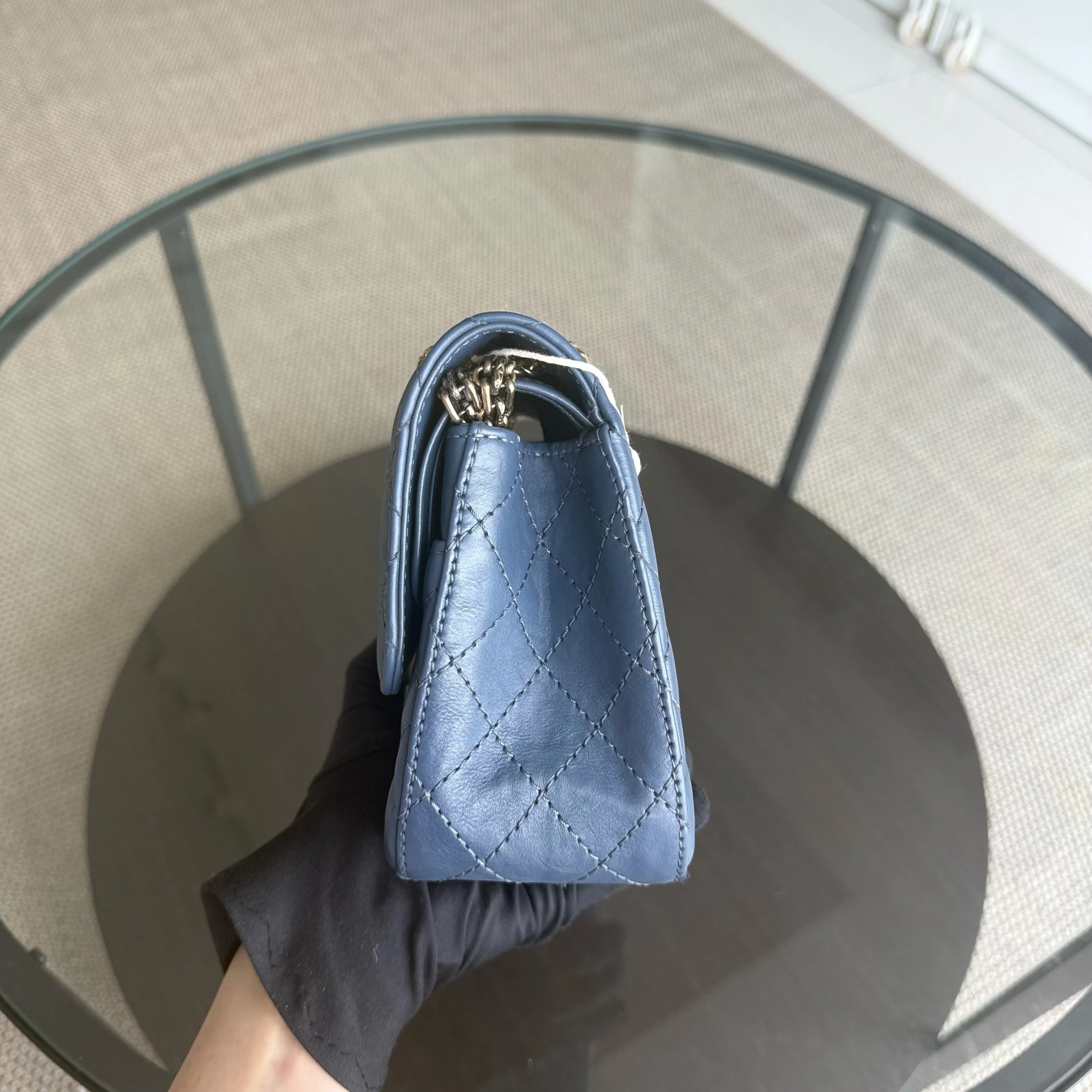 Chanel 2.55 Reissue 225 - 24CM Caviar Quilted Blue Gold Hardware Series 23