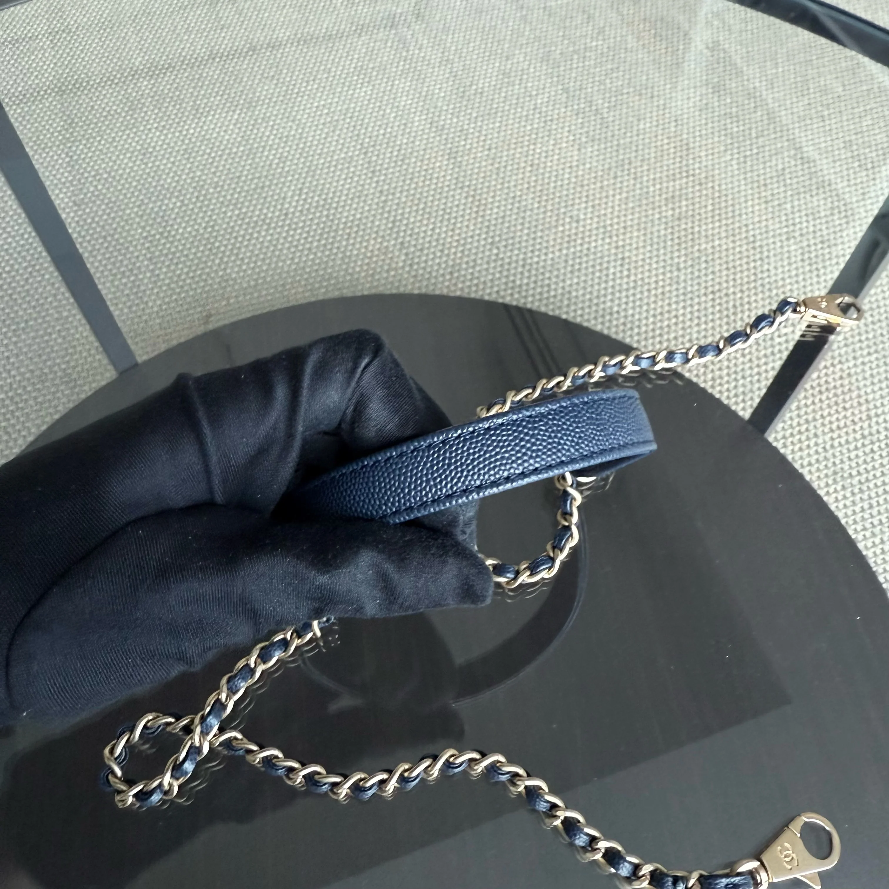 Chanel Coco Handle Small - Caviar Quilted Grained Calfskin Dark Blue Gold Hardware Series 24