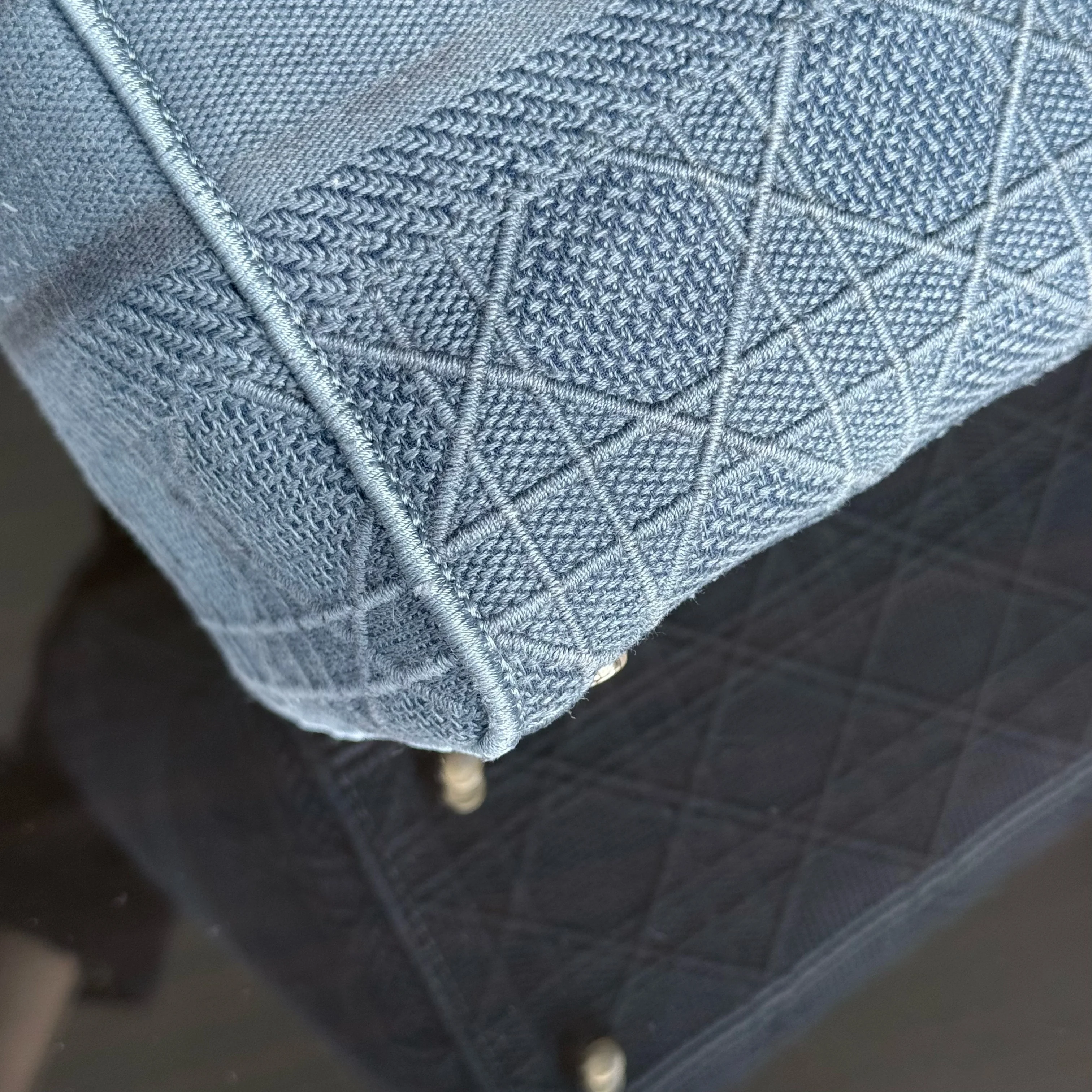 Dior Lady D-Lite - Cannage Embroidered Light Denim Blue Gold Hardware