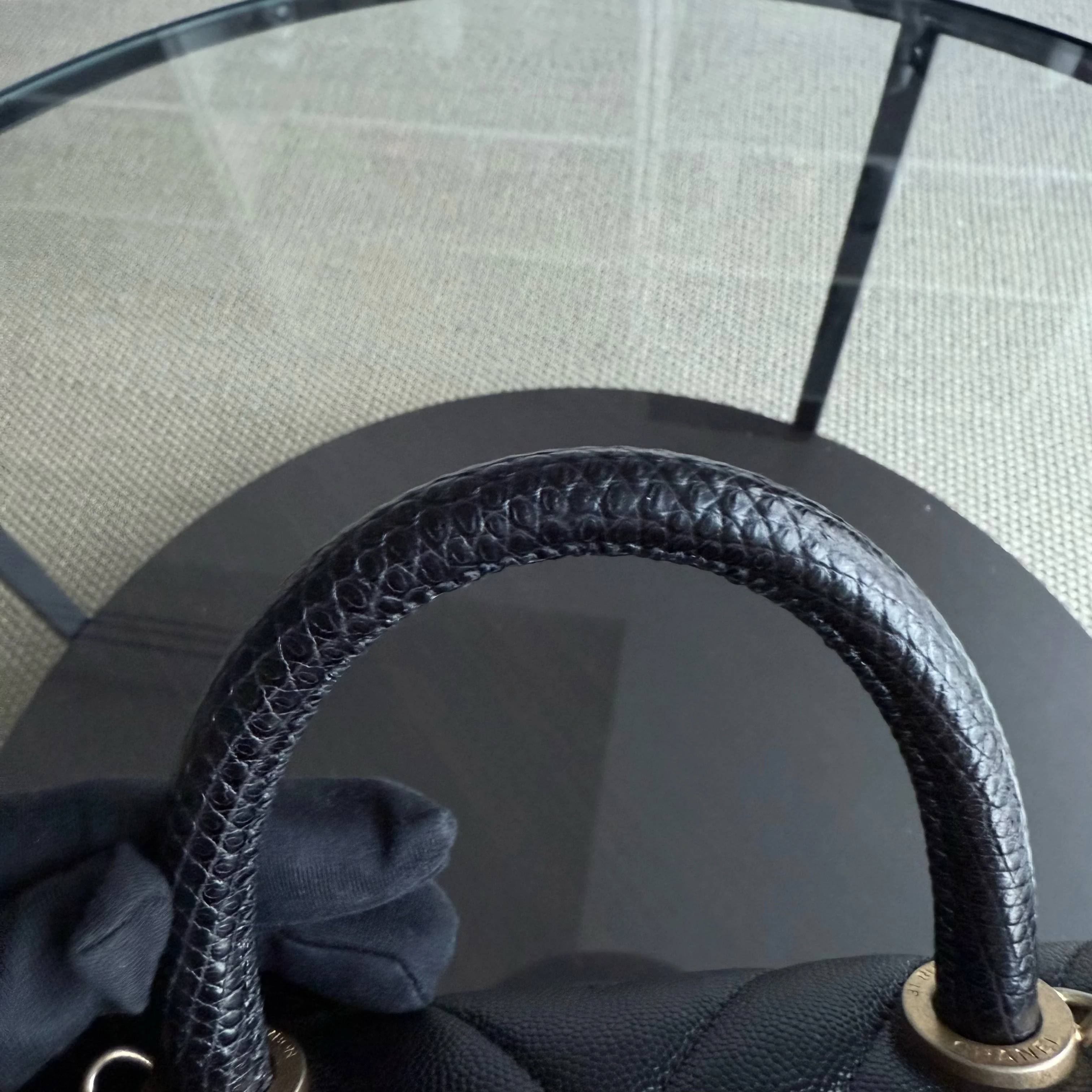 Chanel Coco Handle Small - Caviar Chevron Grained Calfskin Black Gold Hardware Series 26