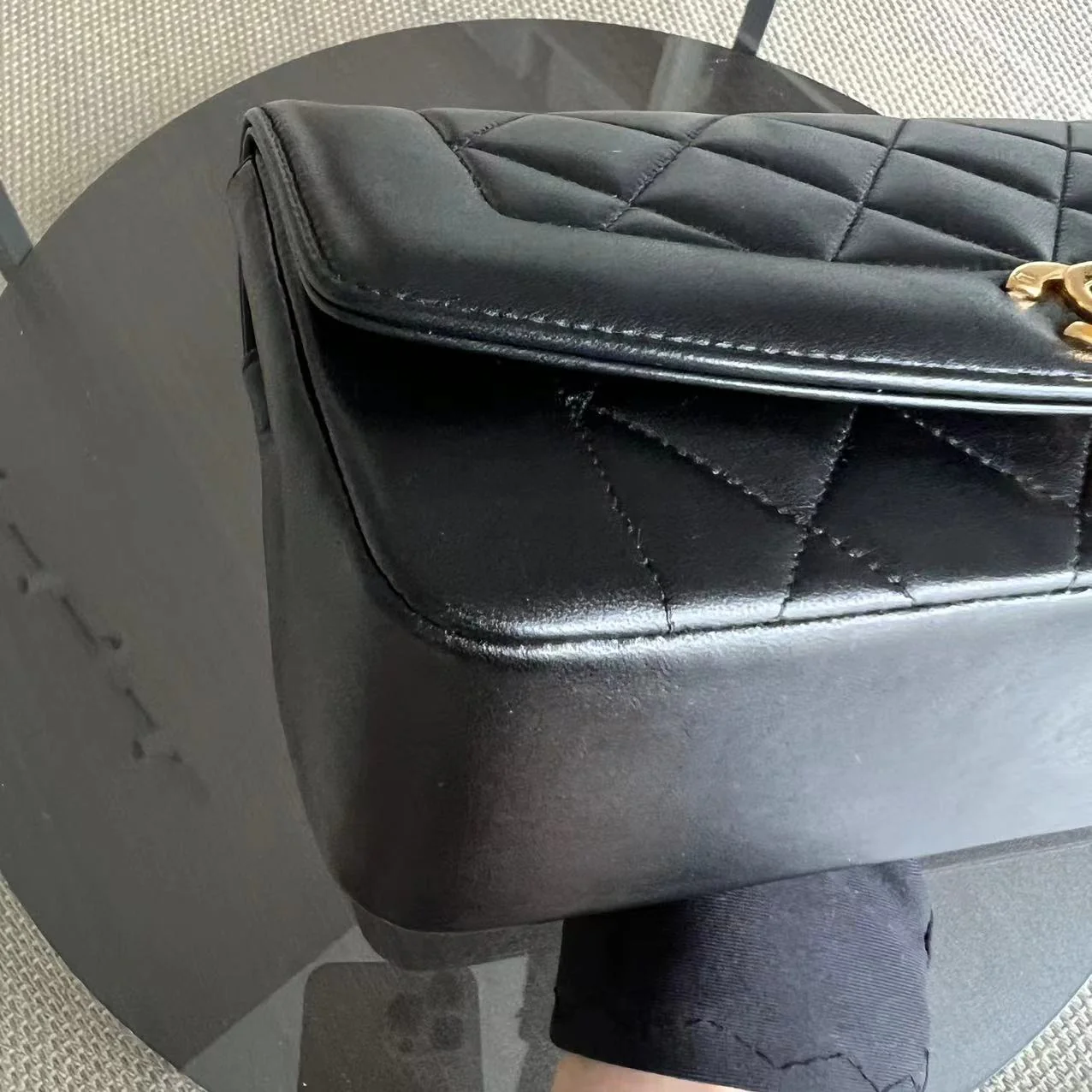 Small Diana Vintage Quilted Lambskin Black 24K Golden Hardware Series 4