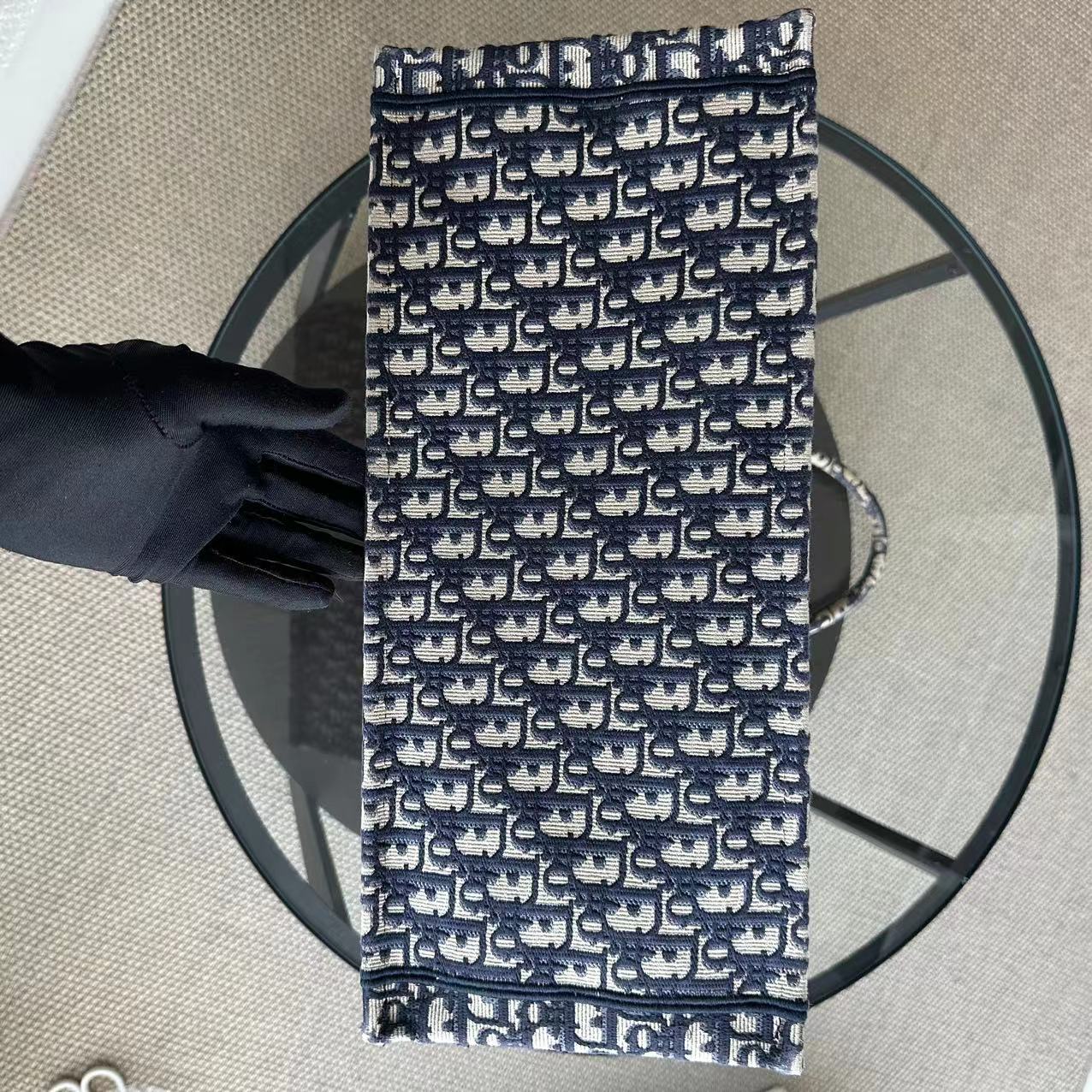 Dior Book Tote - Large Canvas Monogram Dark Blue