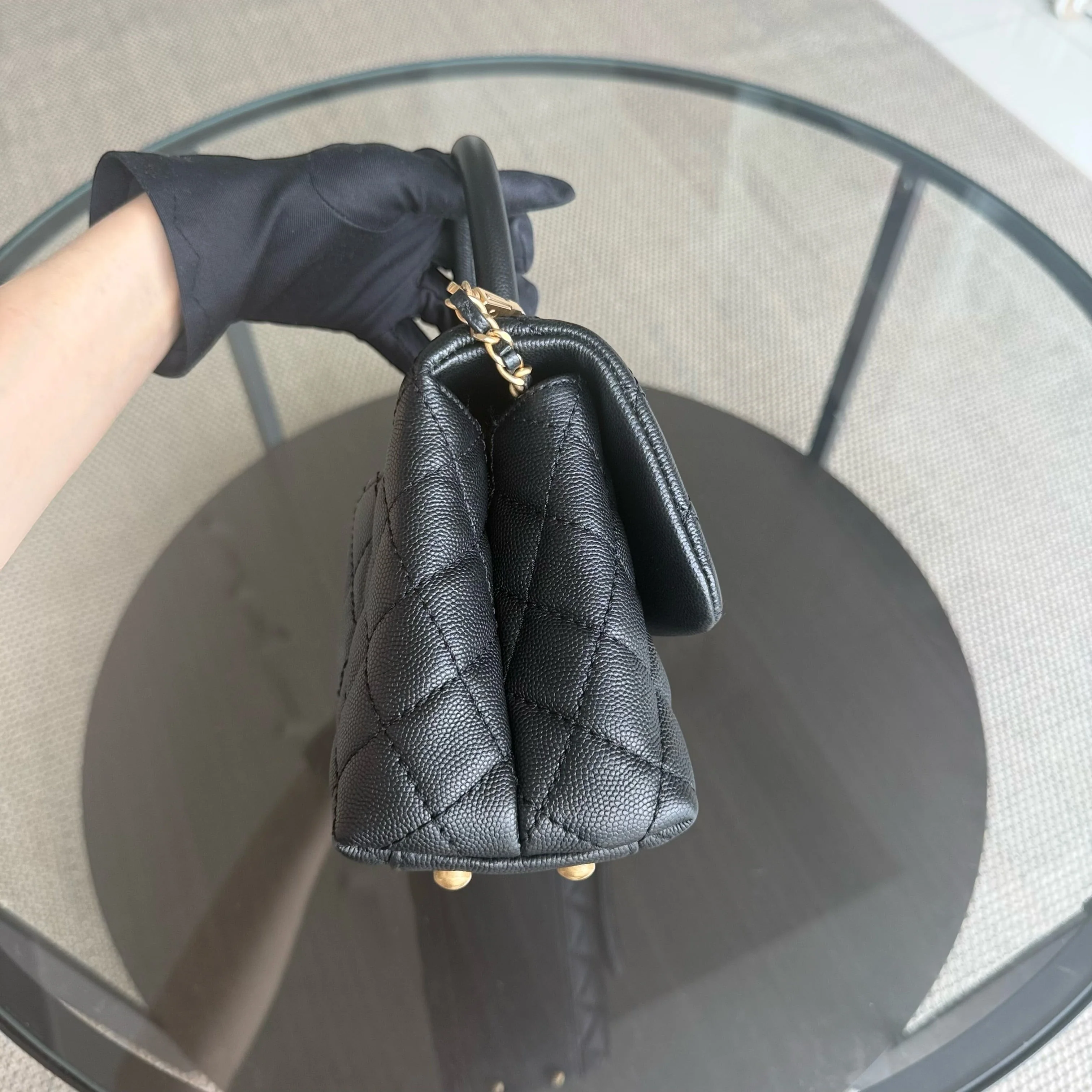 Chanel Coco Handle Small - Caviar Quilted Black Gold Hardware Series 24