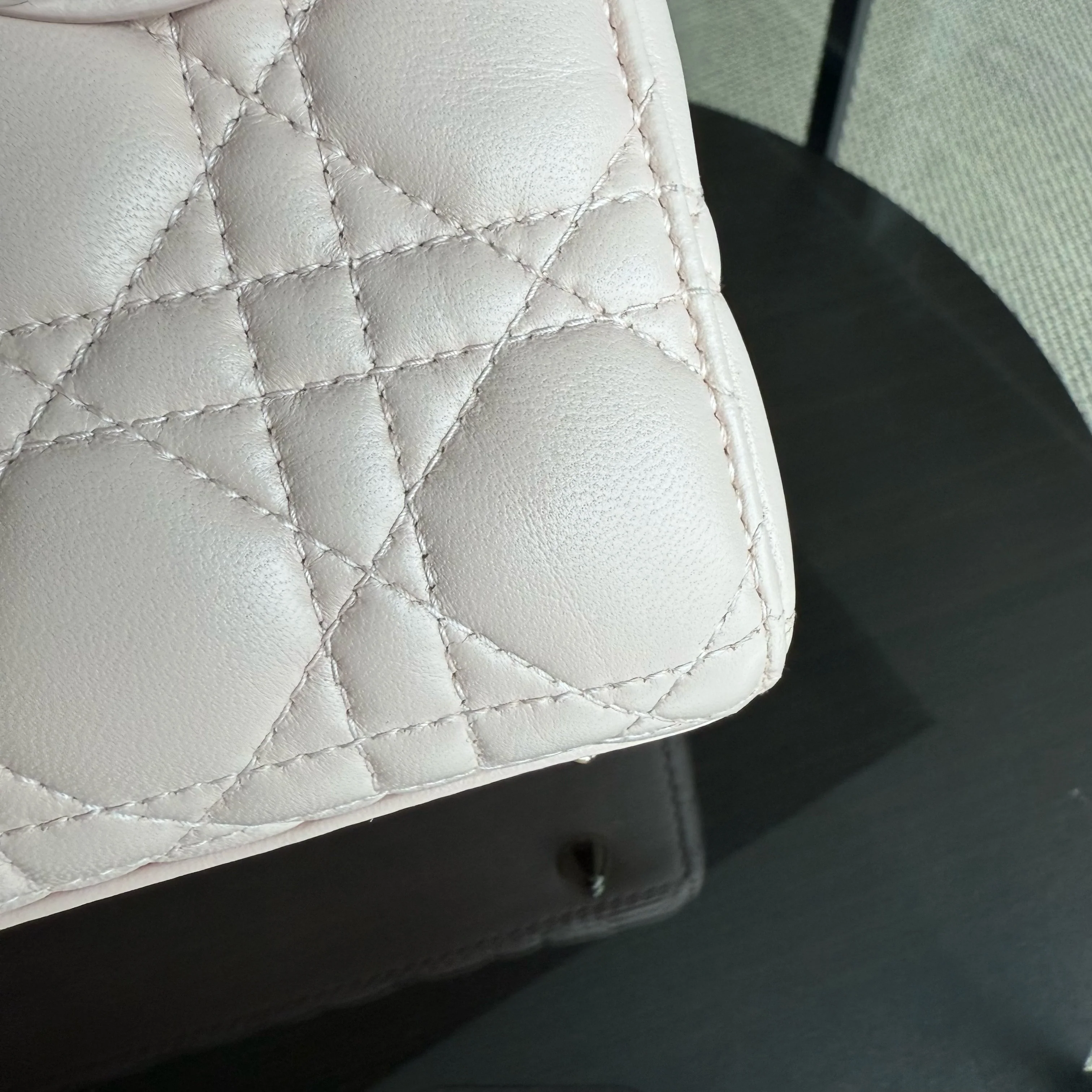 Dior Lady Small - Cannage Lambskin Light Pink Gold Hardware