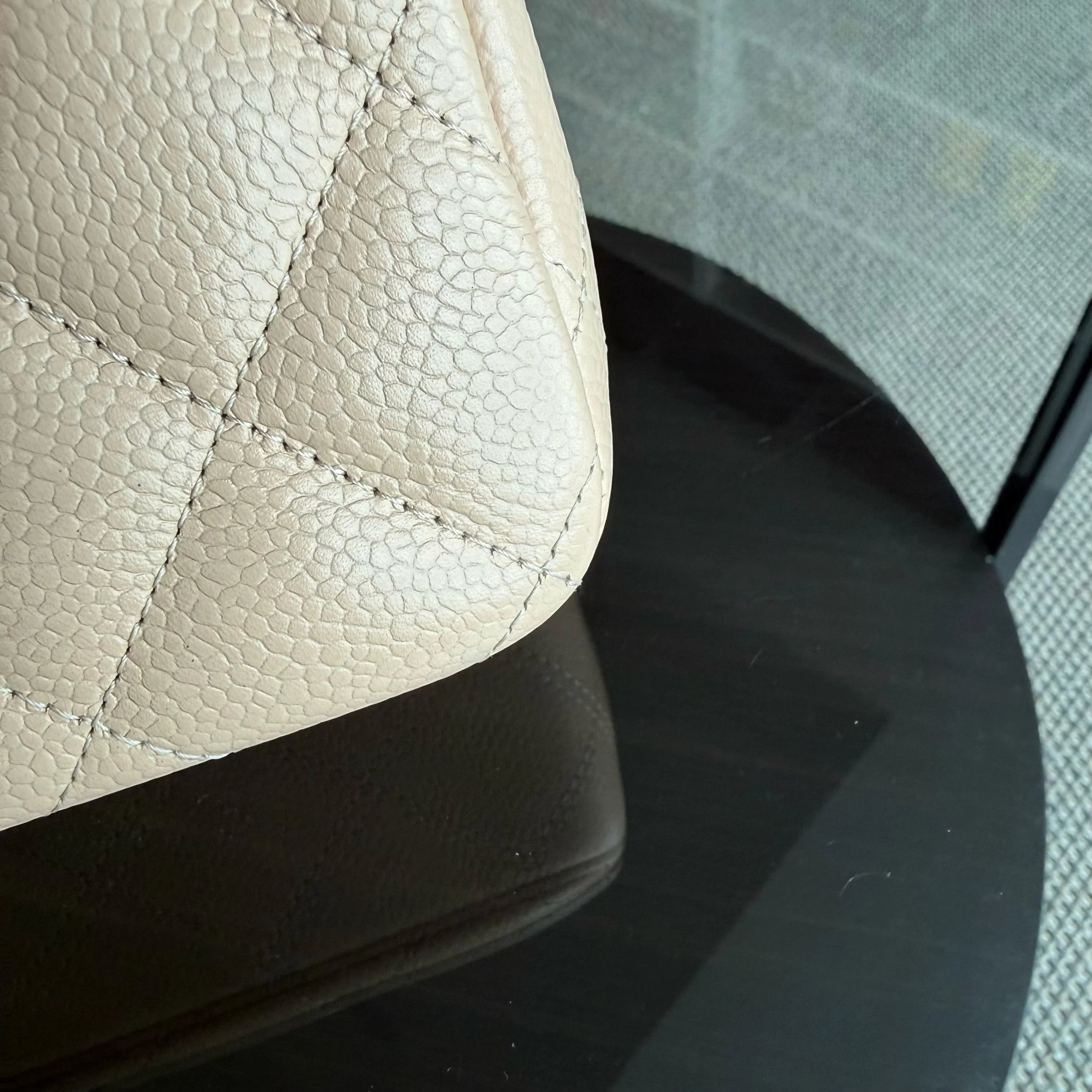 Chanel Classic Flap Jumbo - Caviar Quilted Double Flap Light Beige Gold Hardware