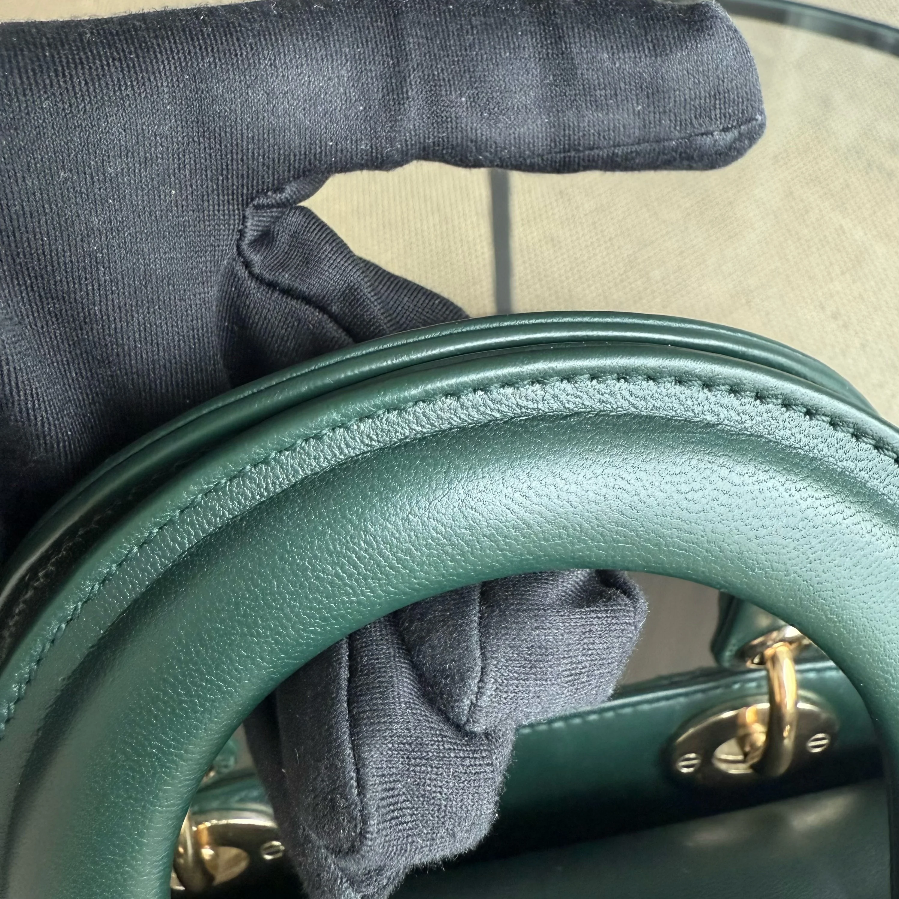 Dior Lady Small ABC - Cannage Lambskin Dark Green Gold Hardware MyABC