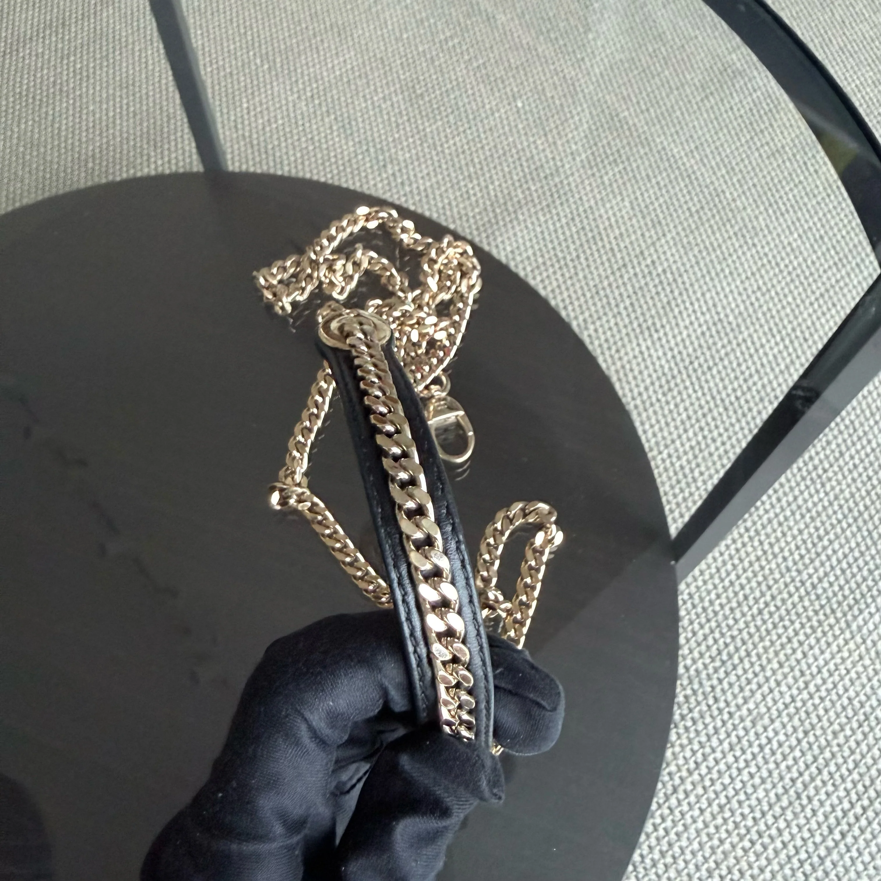 Dior Lady Mini - Cannage Lambskin Black Gold Hardware Chain Strap