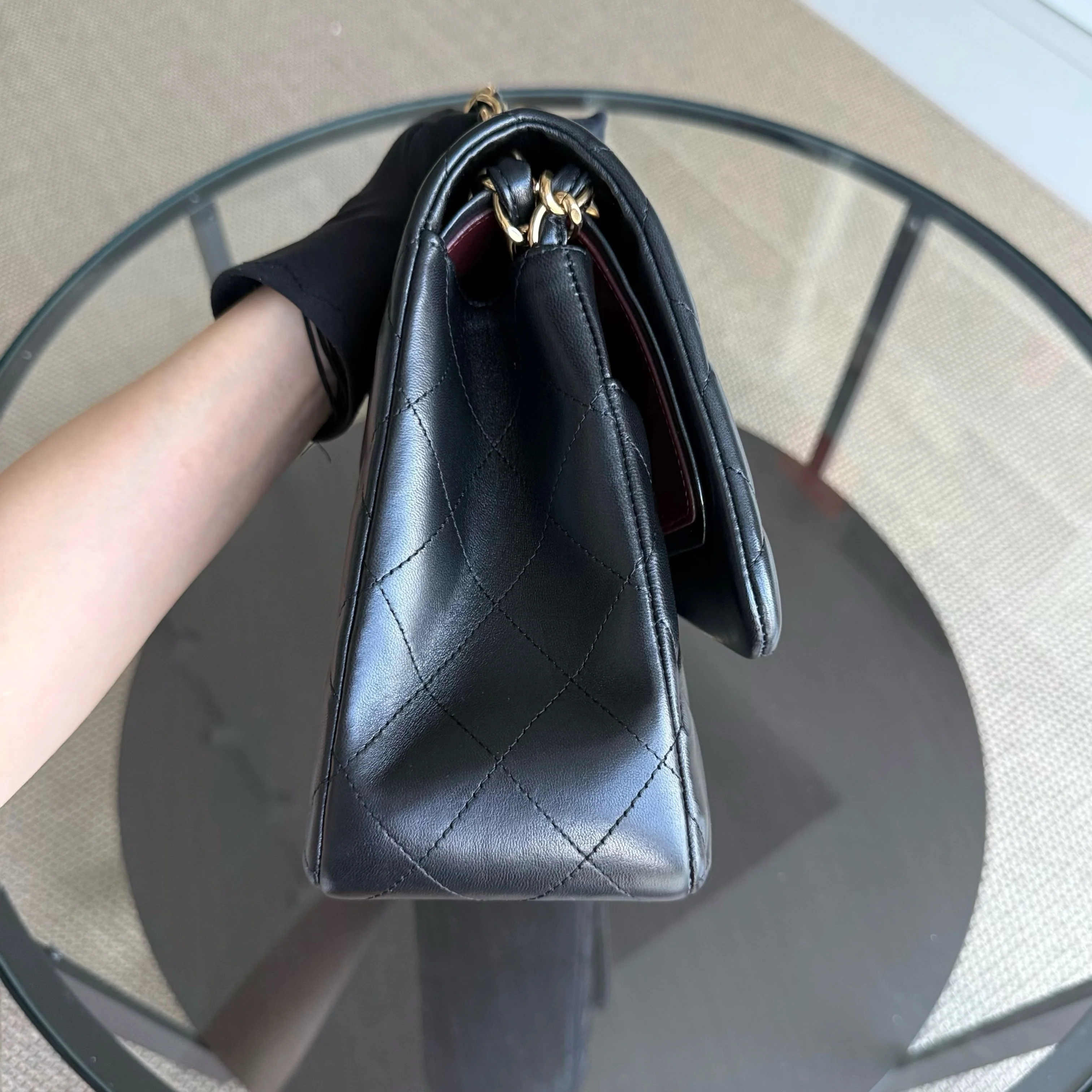 Chanel Classic Flap Jumbo - Double Flap 30CM Lambskin Quilted Black Gold Hardware Series 17