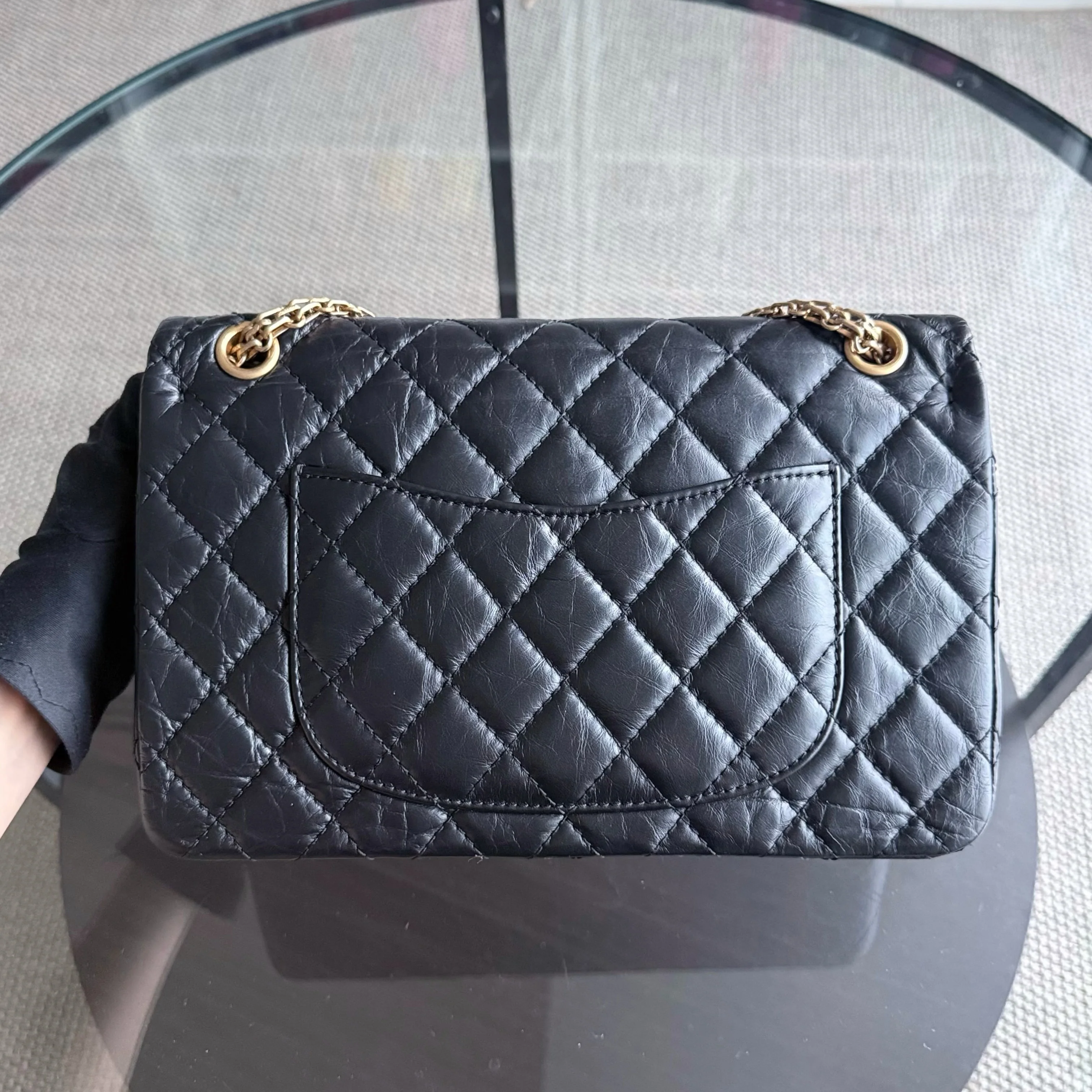 Chanel 2.55 Reissue 226 - 28CM Quilted Aged Calfskin Black Gold Hardware