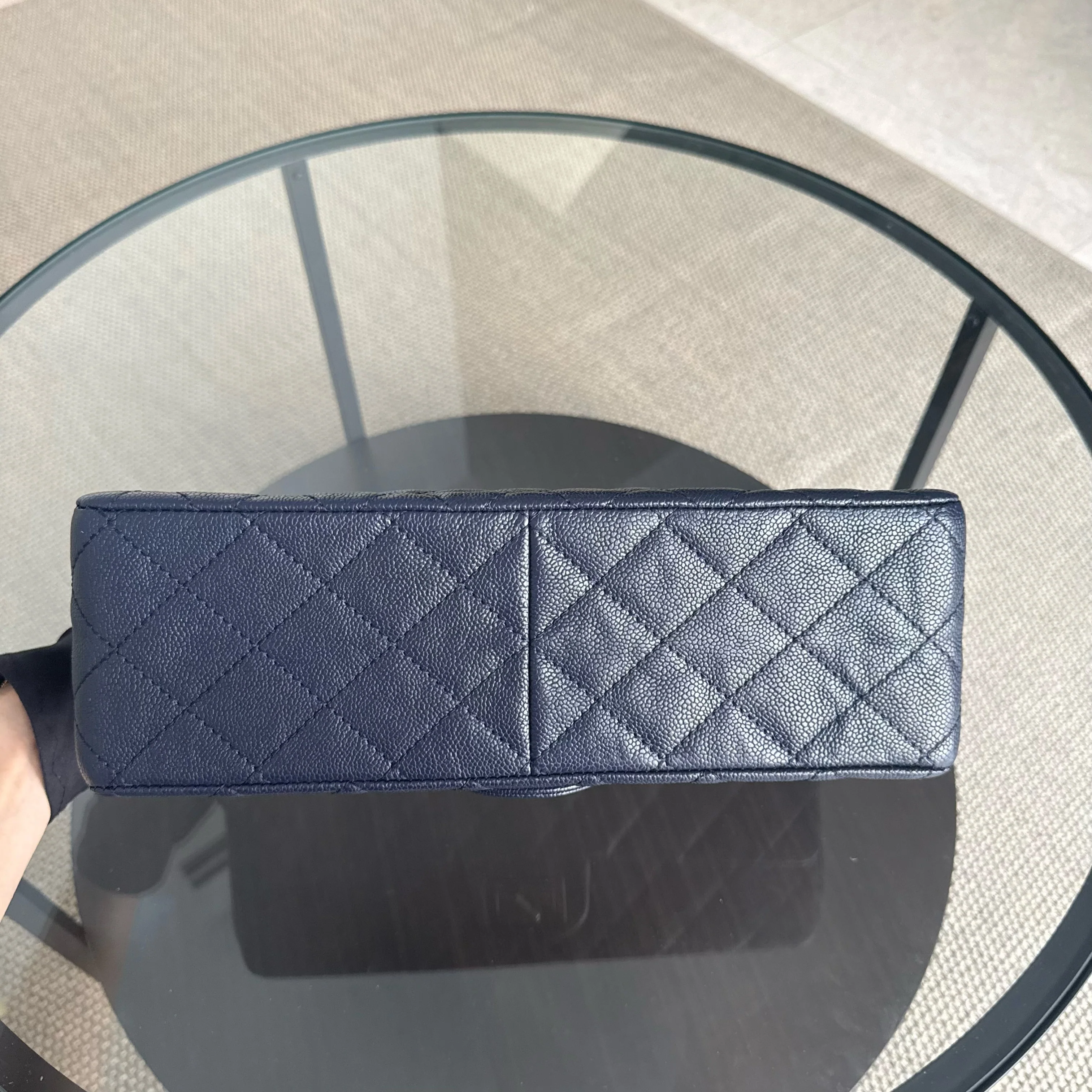 Chanel 2.55 Reissue 227 - Caviar Quilted Dark Blue Ruthenium Silver Hardware Series 14