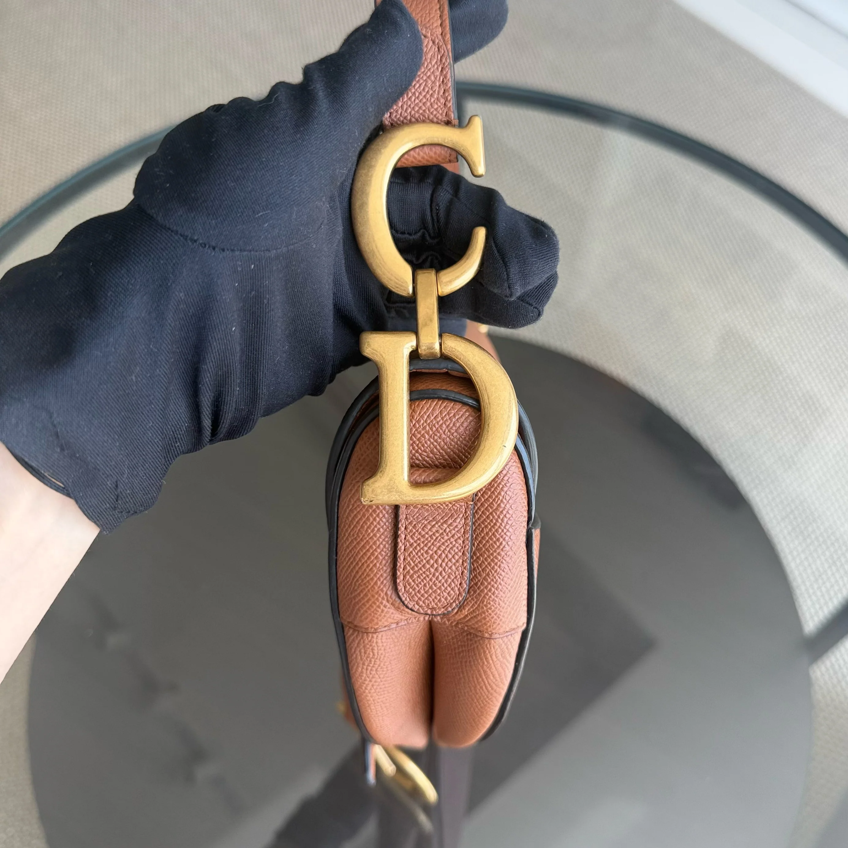 Dior Saddle Medium - Grained Calfskin Caramel Gold Hardware