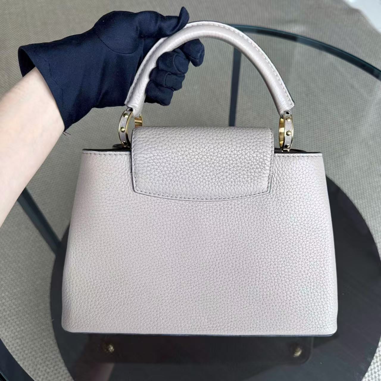 Louis Vuitton Capucines BB - Taurillon Grained Calfskin Light Beige Gold Hardware