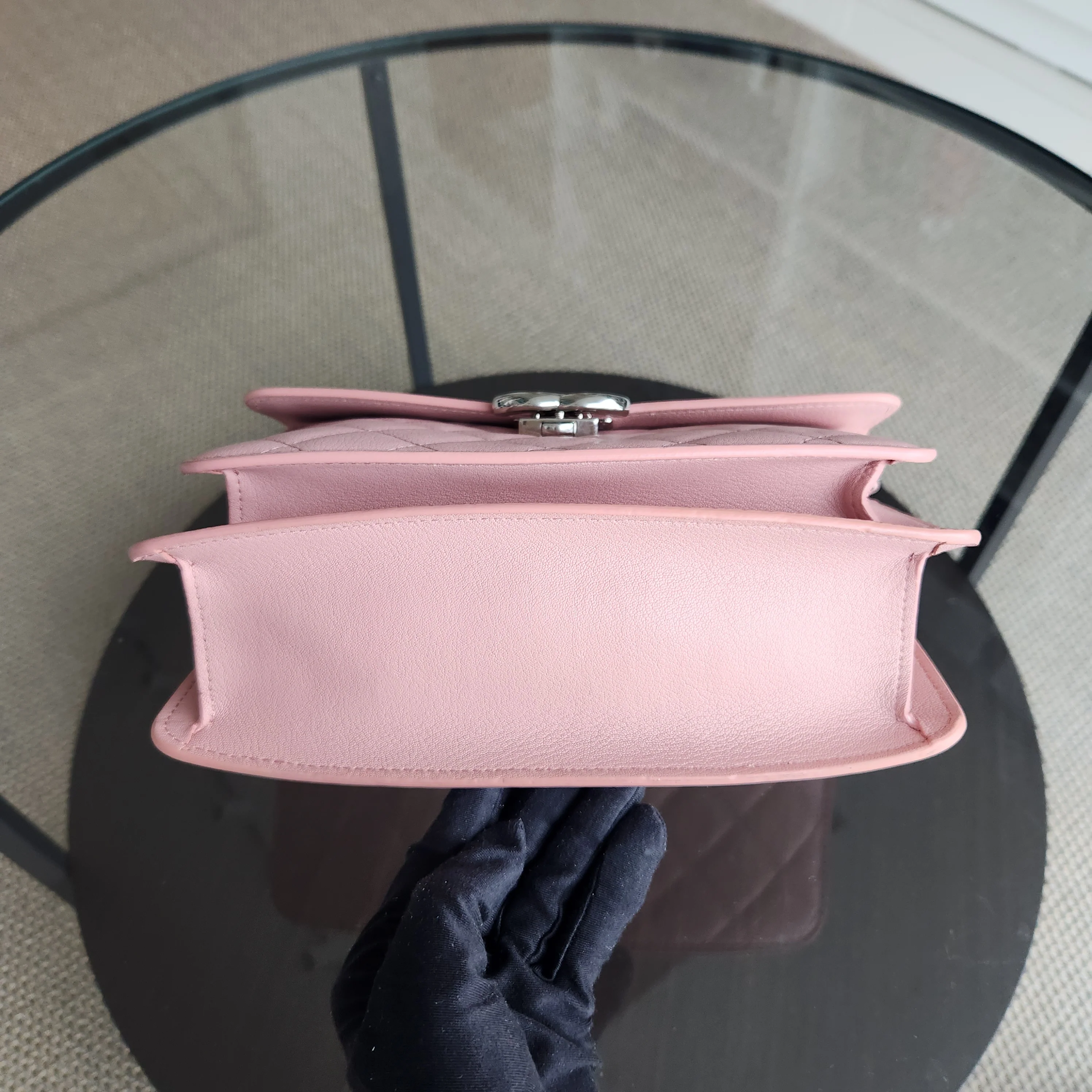 Chanel CC Box Flap - Calfskin Quilted Pink Silver Hardware Series 24