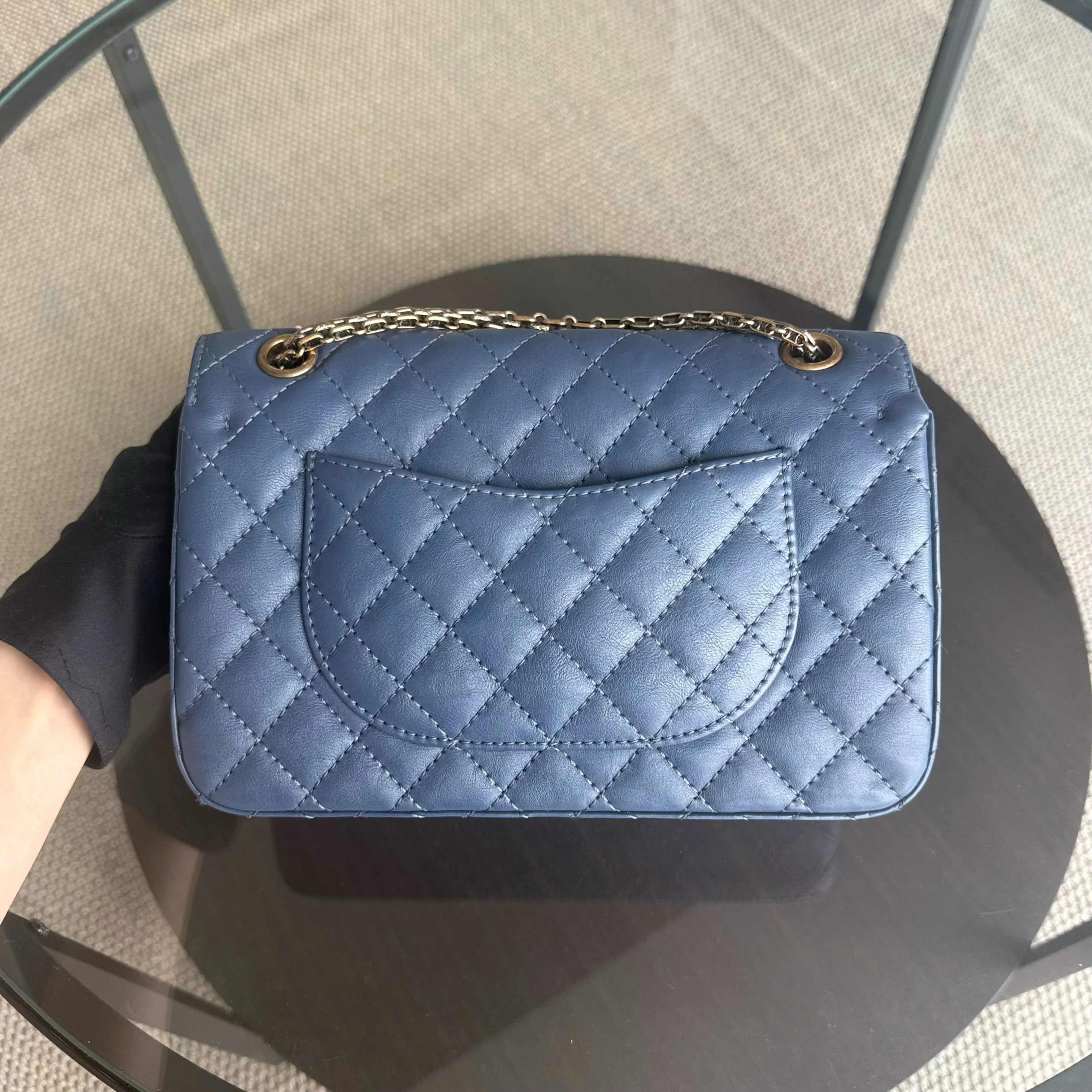 Chanel 2.55 Reissue 225 - 24CM Caviar Quilted Blue Gold Hardware Series 23