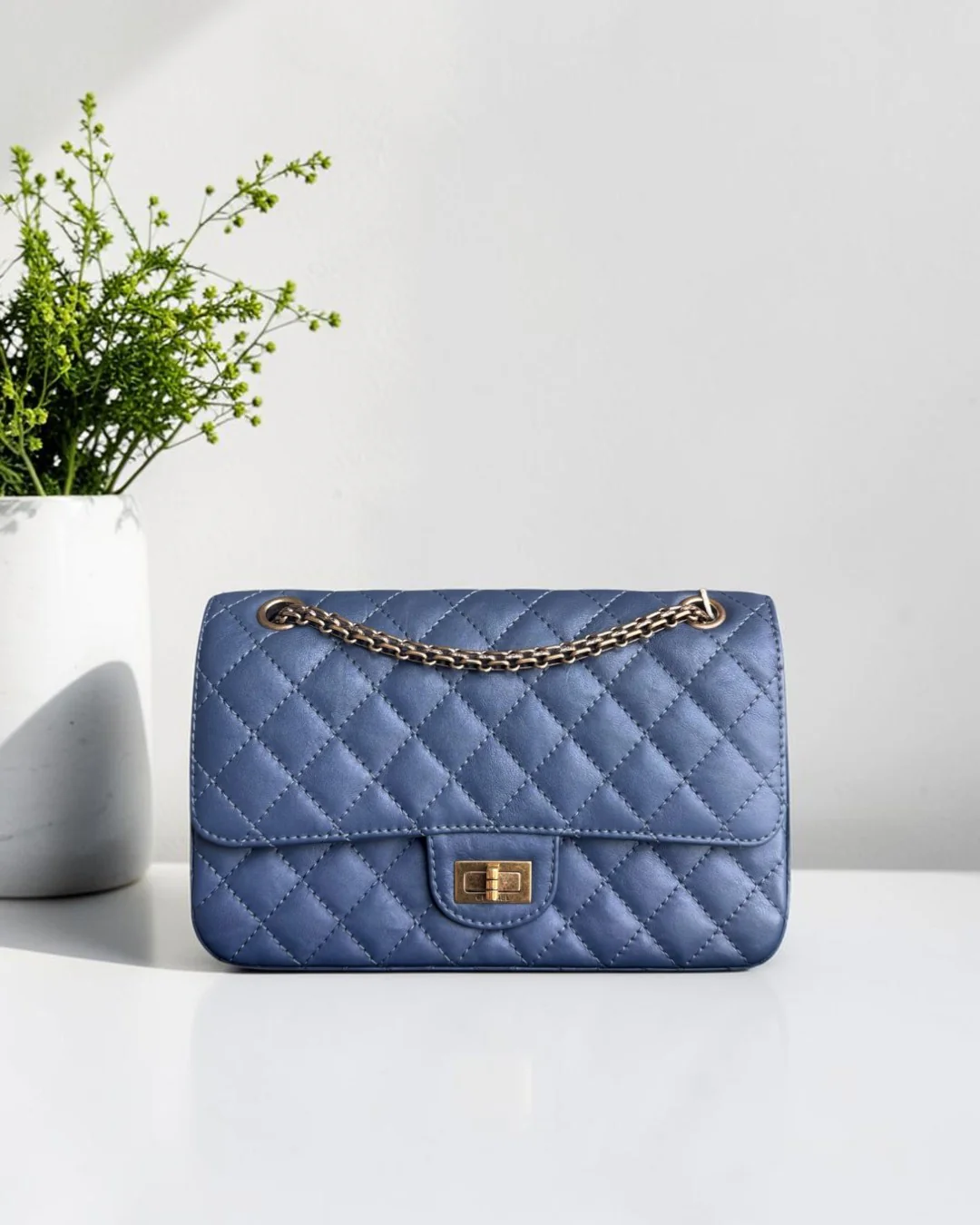 Chanel 2.55 Reissue 225 - 24CM Caviar Quilted Blue Gold Hardware Series 23