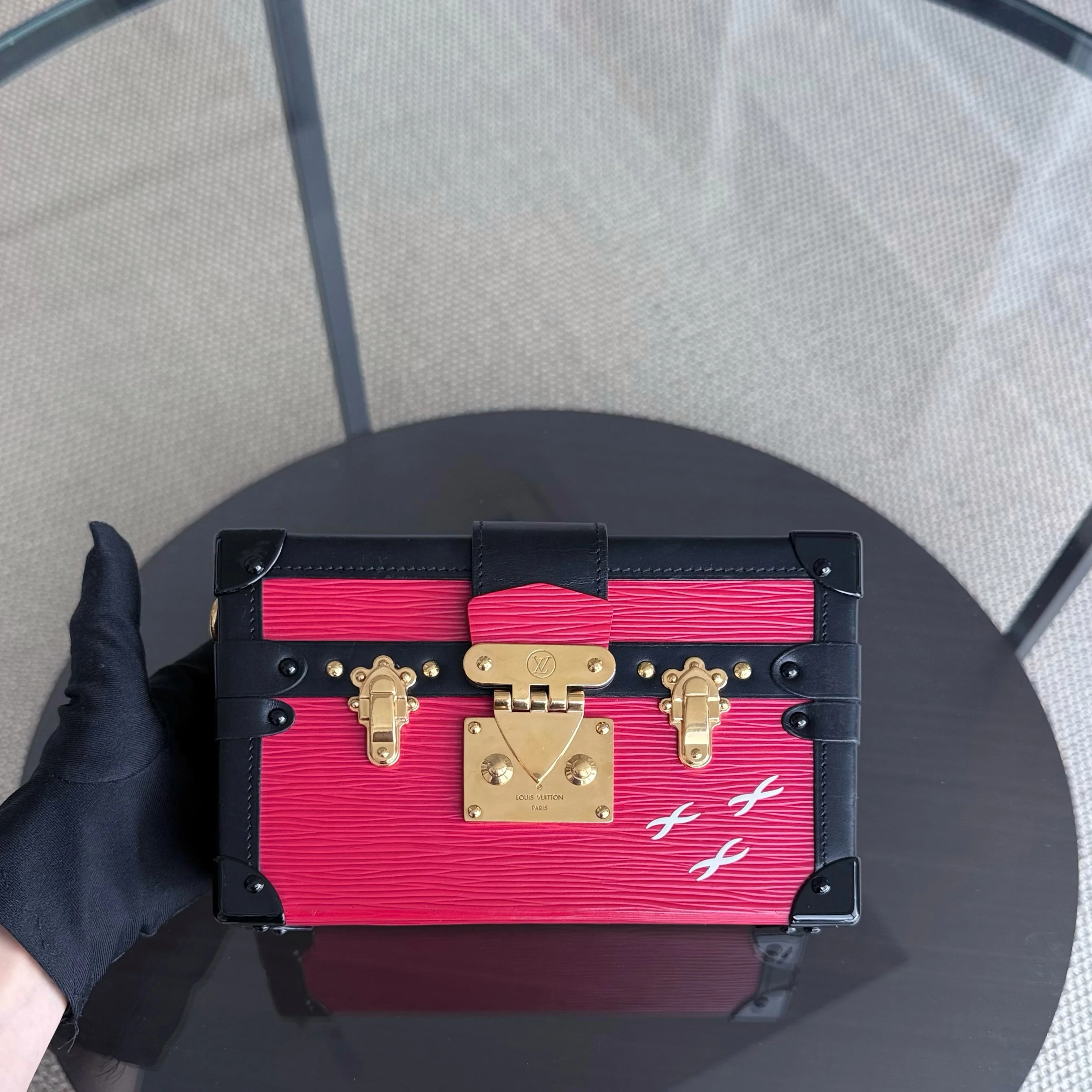 Louis Vuitton Petite Malle - New Edition EPI Leather Red Box Shoulder Bag Gold Hardware Microchip