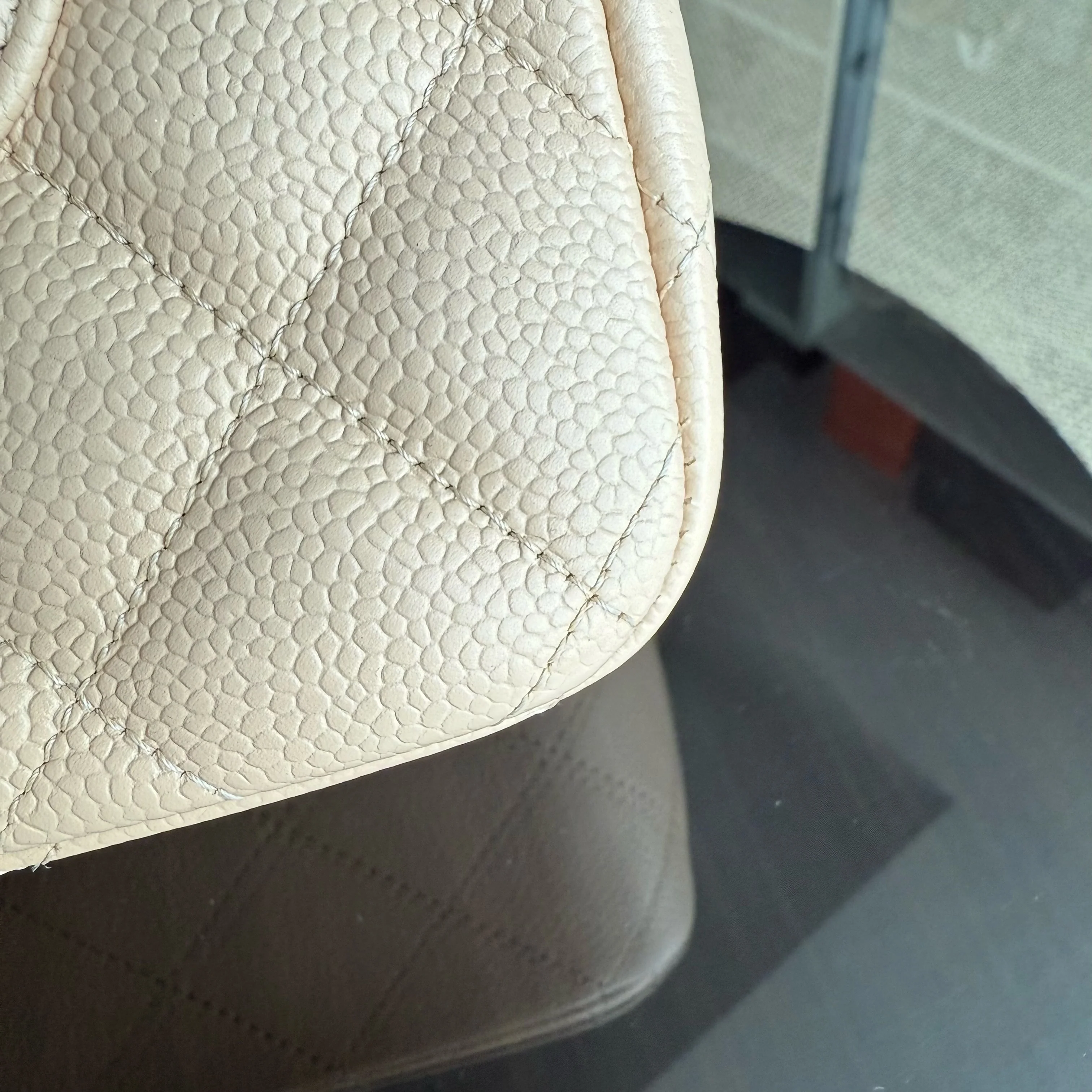 Chanel Classic Flap Jumbo - Caviar Quilted Double Flap Light Beige Gold Hardware