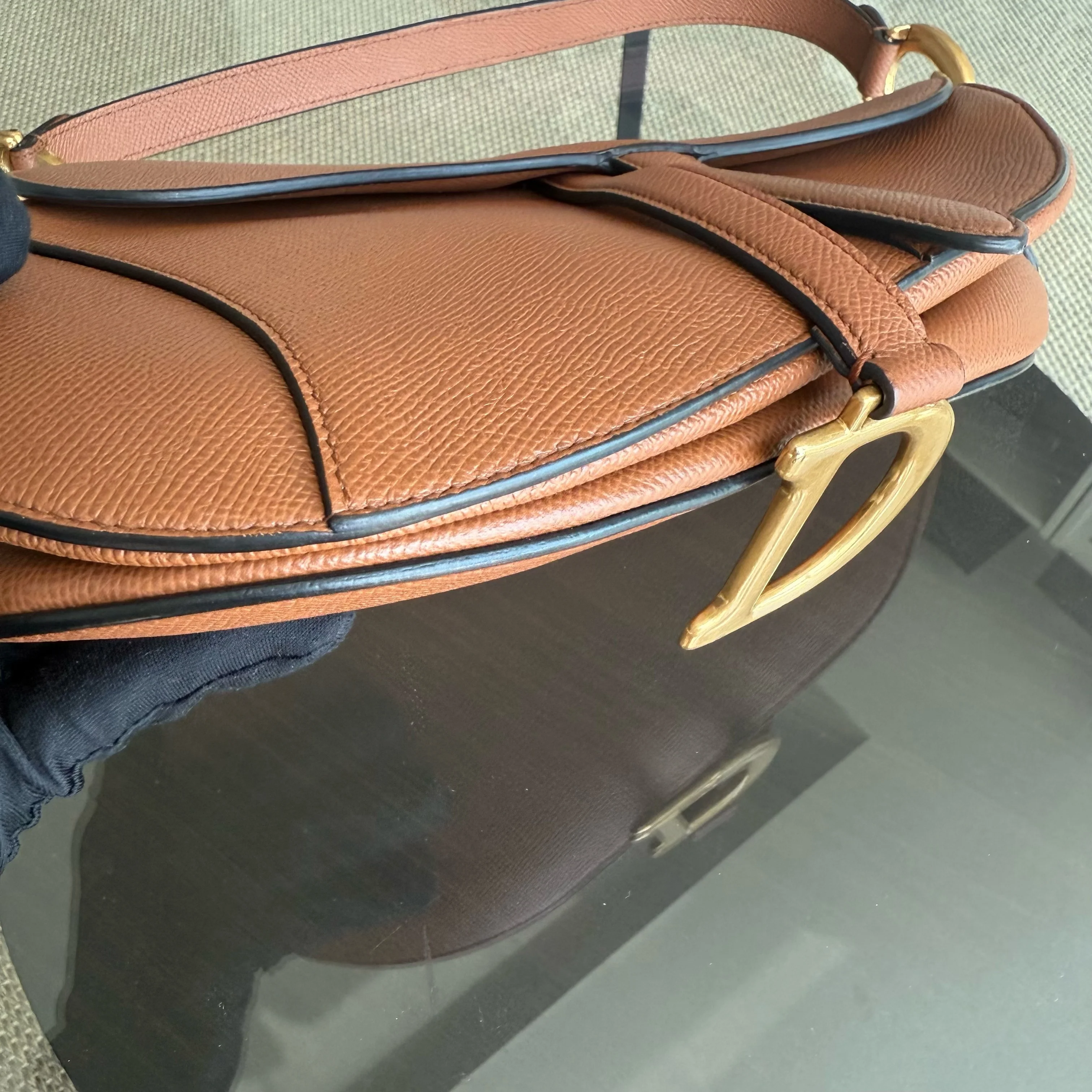 Dior Saddle Medium - Grained Calfskin Caramel Gold Hardware