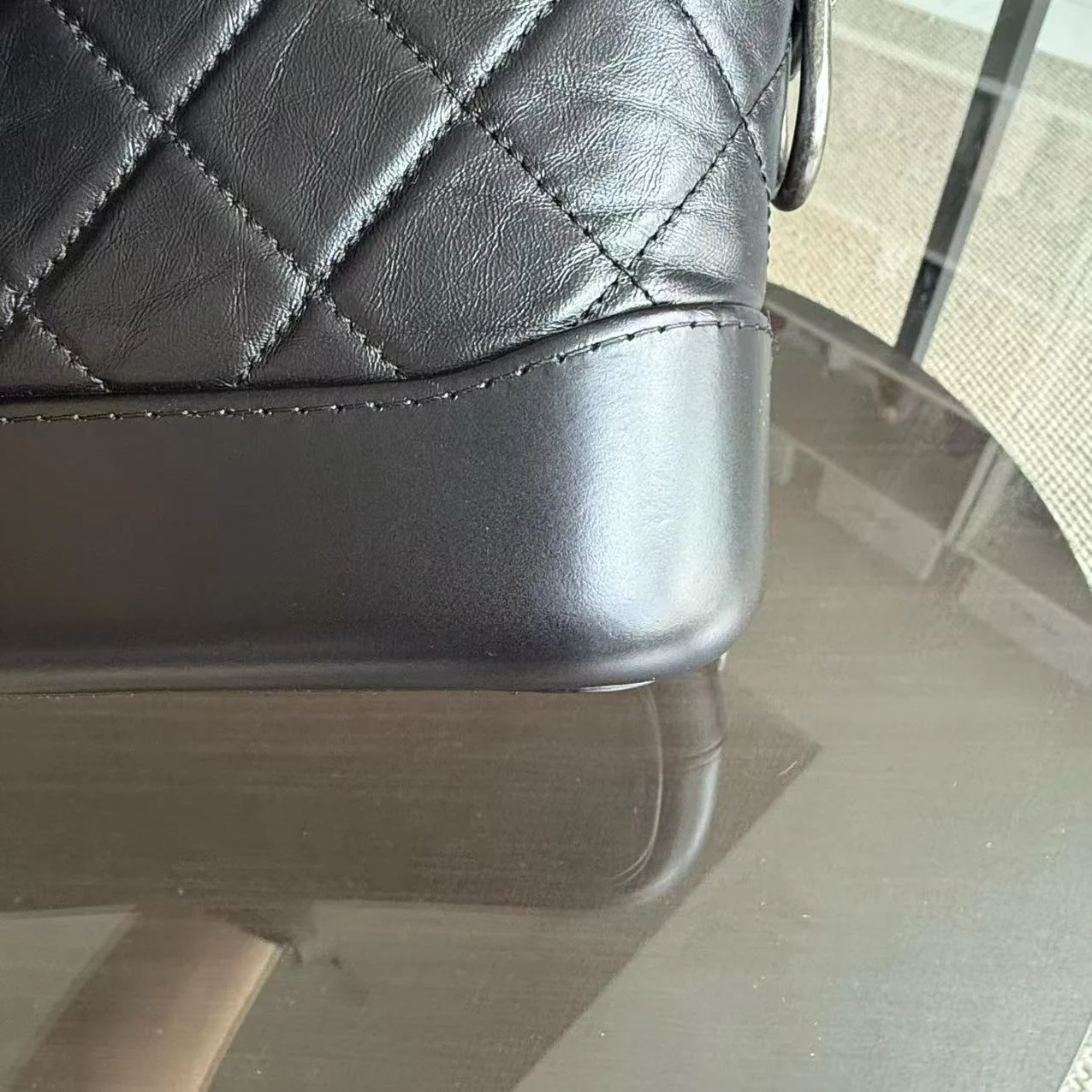 Chanel Gabrielle Small - Quilted Calfskin Black Two-tone Gold Hardware Series 27