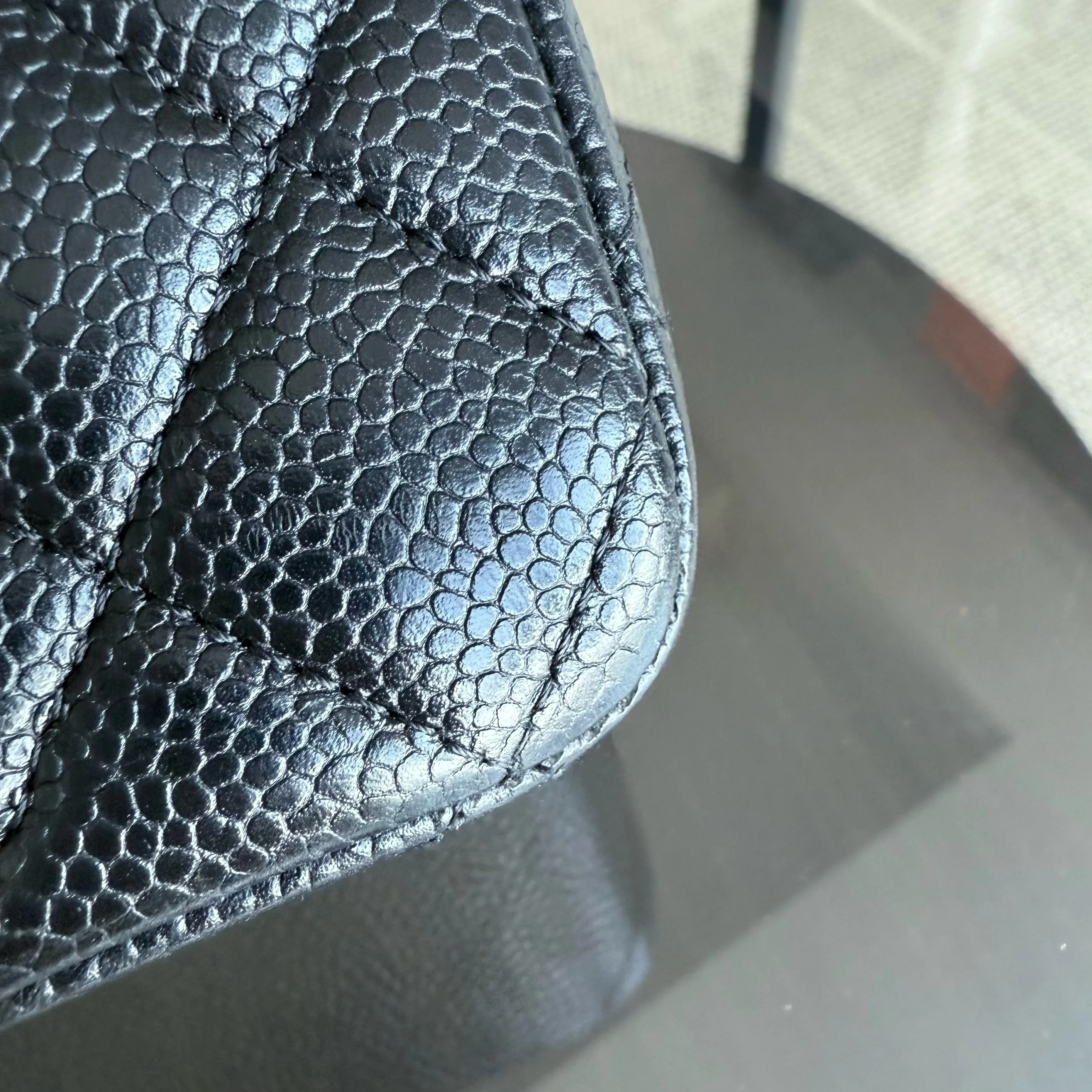 Chanel Classic Flap Medium - Caviar 25CM Quilted Grained Calfskin Black Silver Hardware Series 13