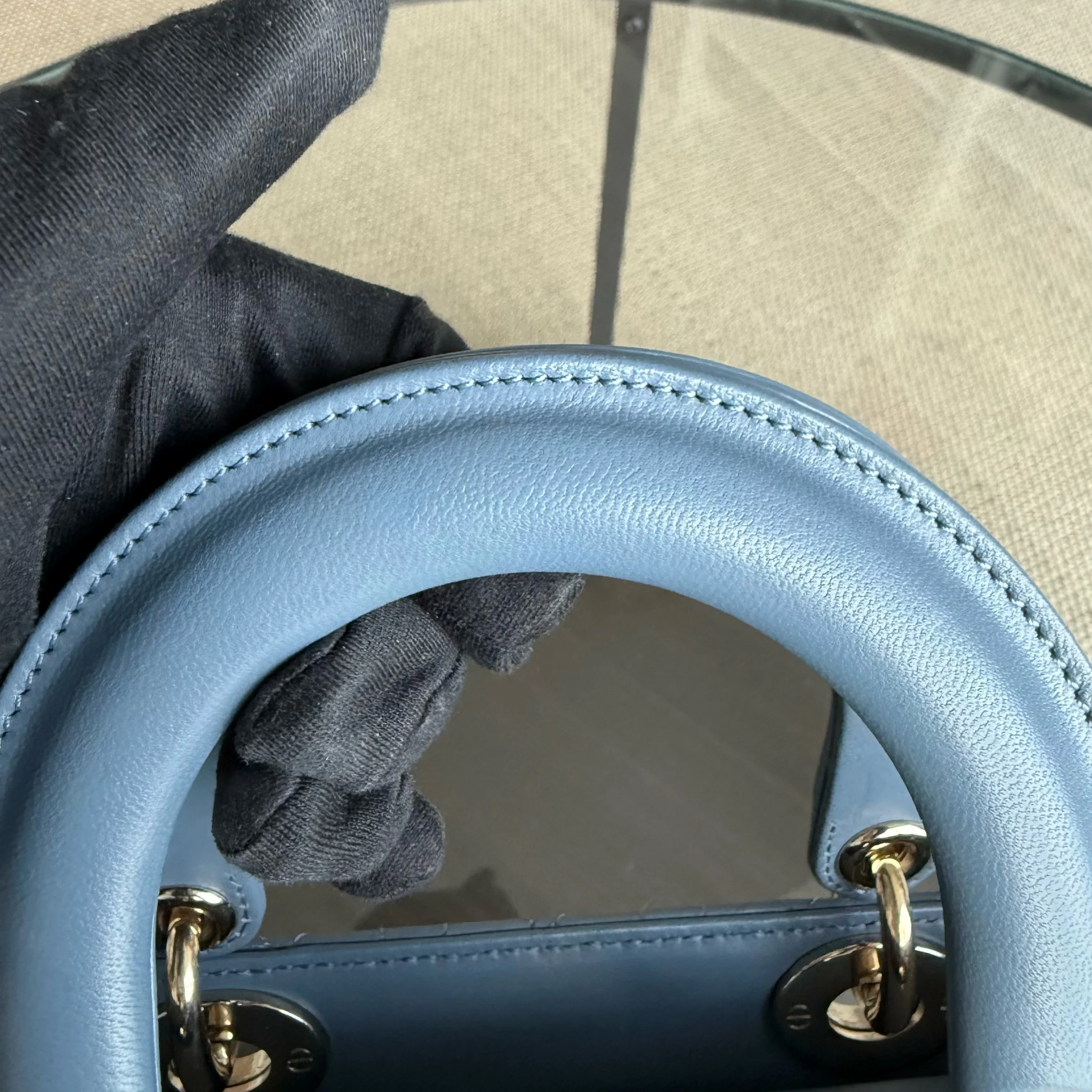 Dior Lady Small ABC Flap - Cannage Lambskin Blue Gold Hardware MyABC