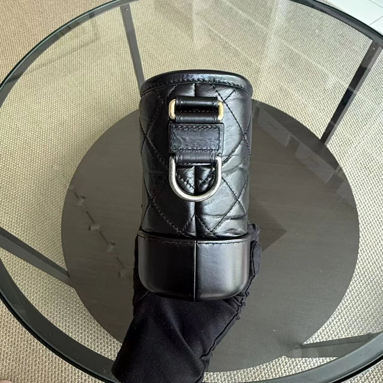 Chanel Gabrielle Small - Quilted Calfskin Black Two-tone Gold Hardware Series 27