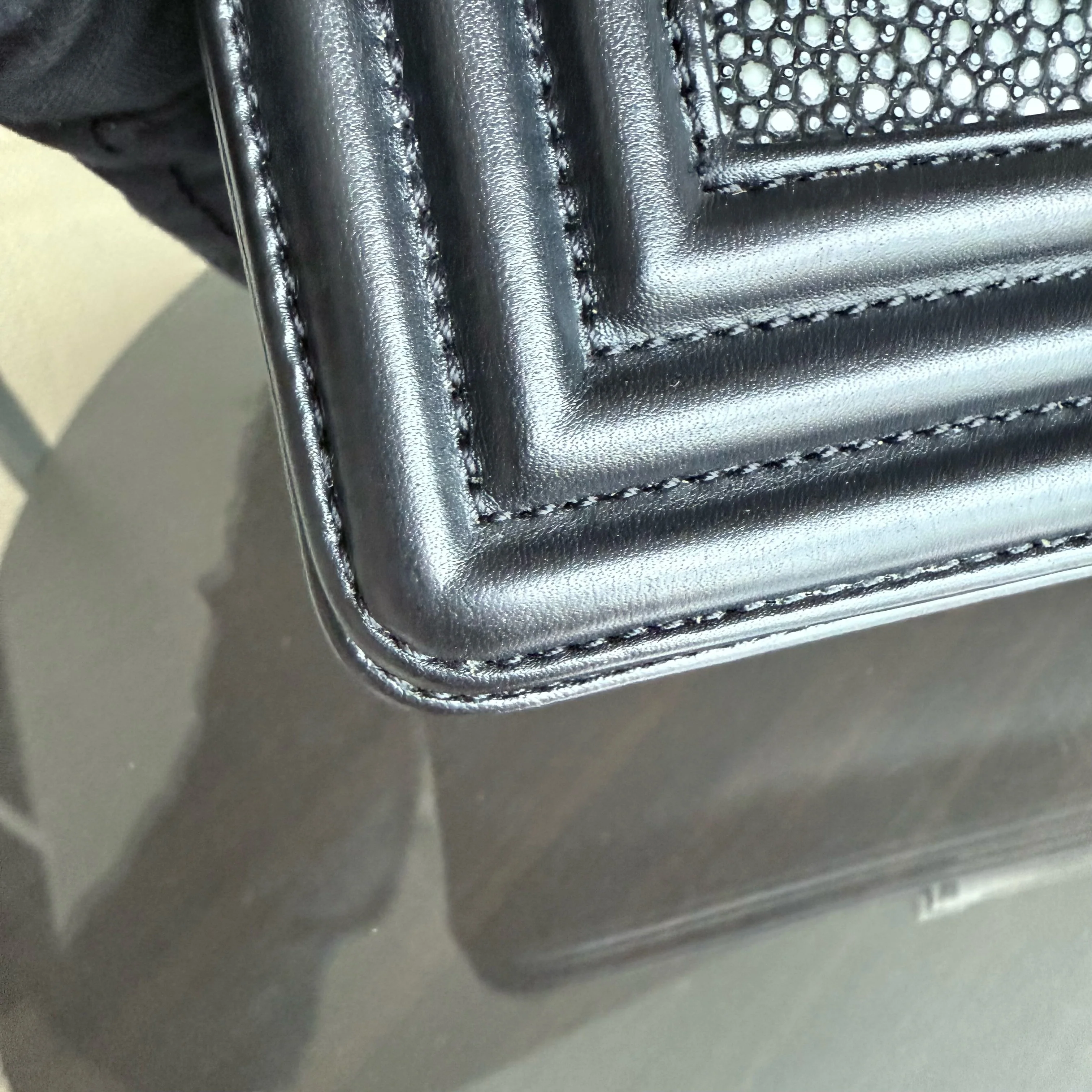 Chanel Boy Small - Small Galuchat Stingray Black Ruthenium Silver Hardware Series 18