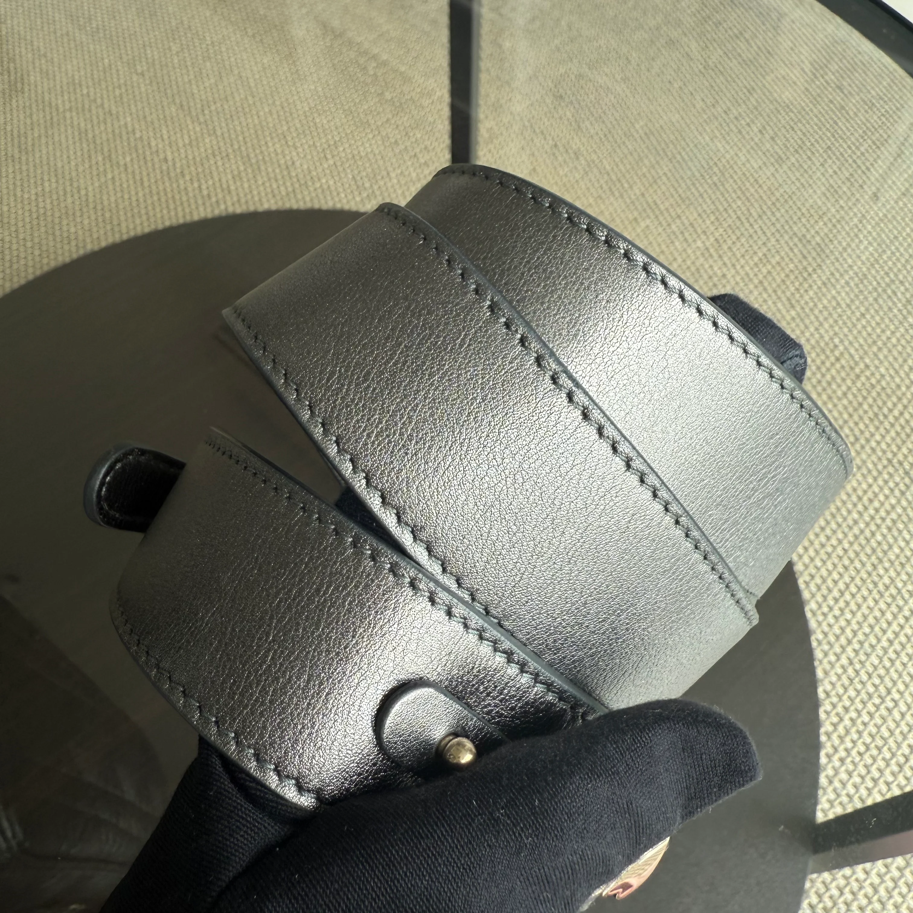 Dior Lady Small MyABC - Cannage calfskin Metallic Dark Grey Gunmetal Gold Hardware ABC