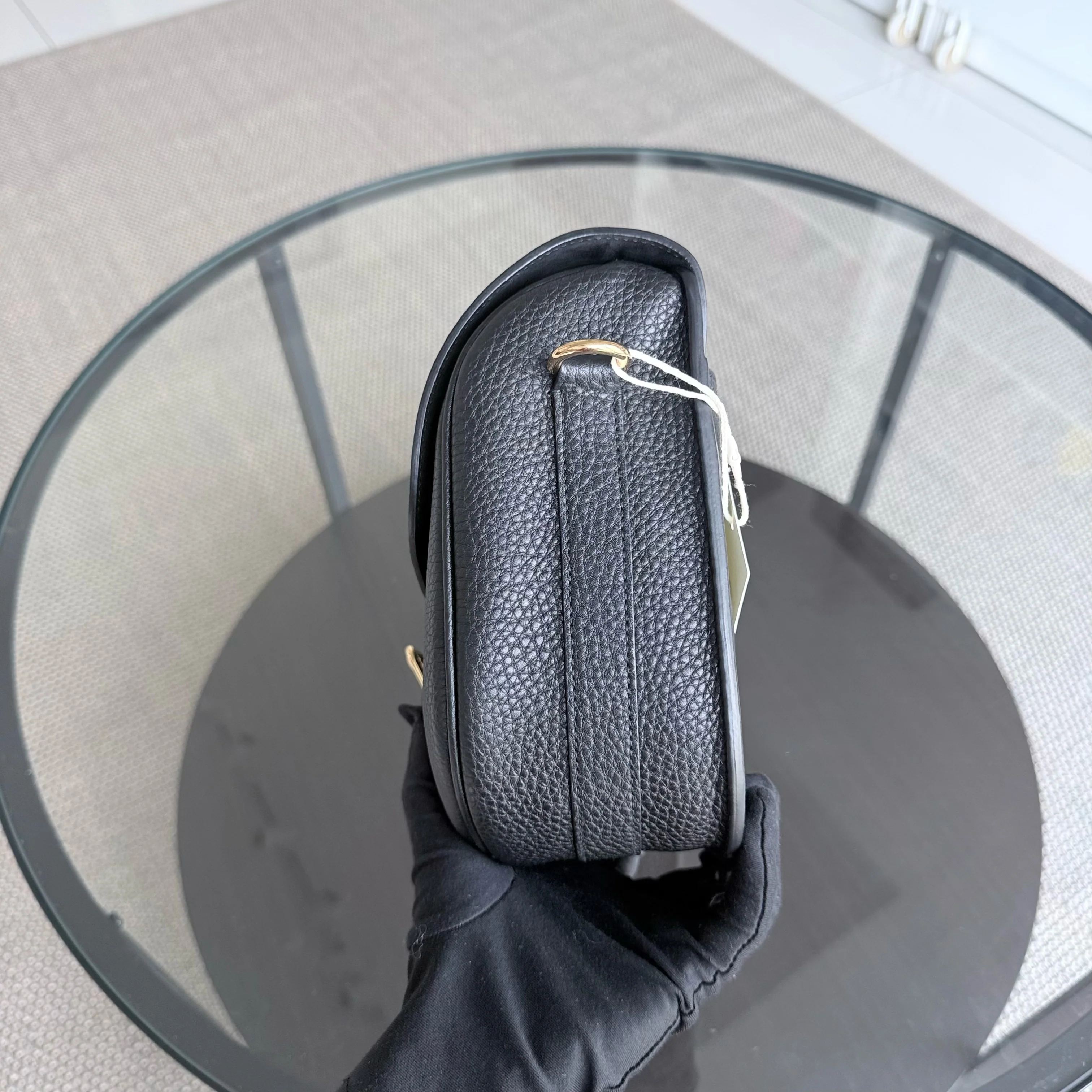 Dior Bobby Large - Caviar Black Golden Hardware With Strap