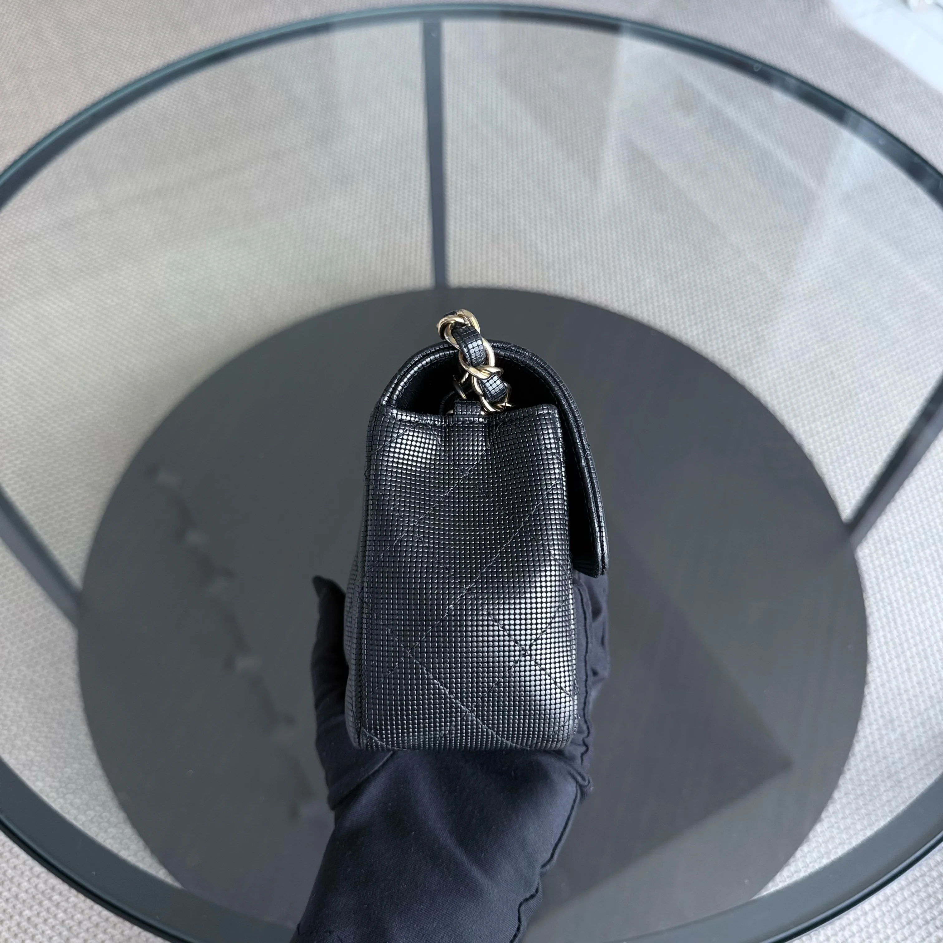 Chanel Classic Flap Mini - Pixelated Calfskin 20CM Limited Edition Quilted Black Gold Hardware Series 21