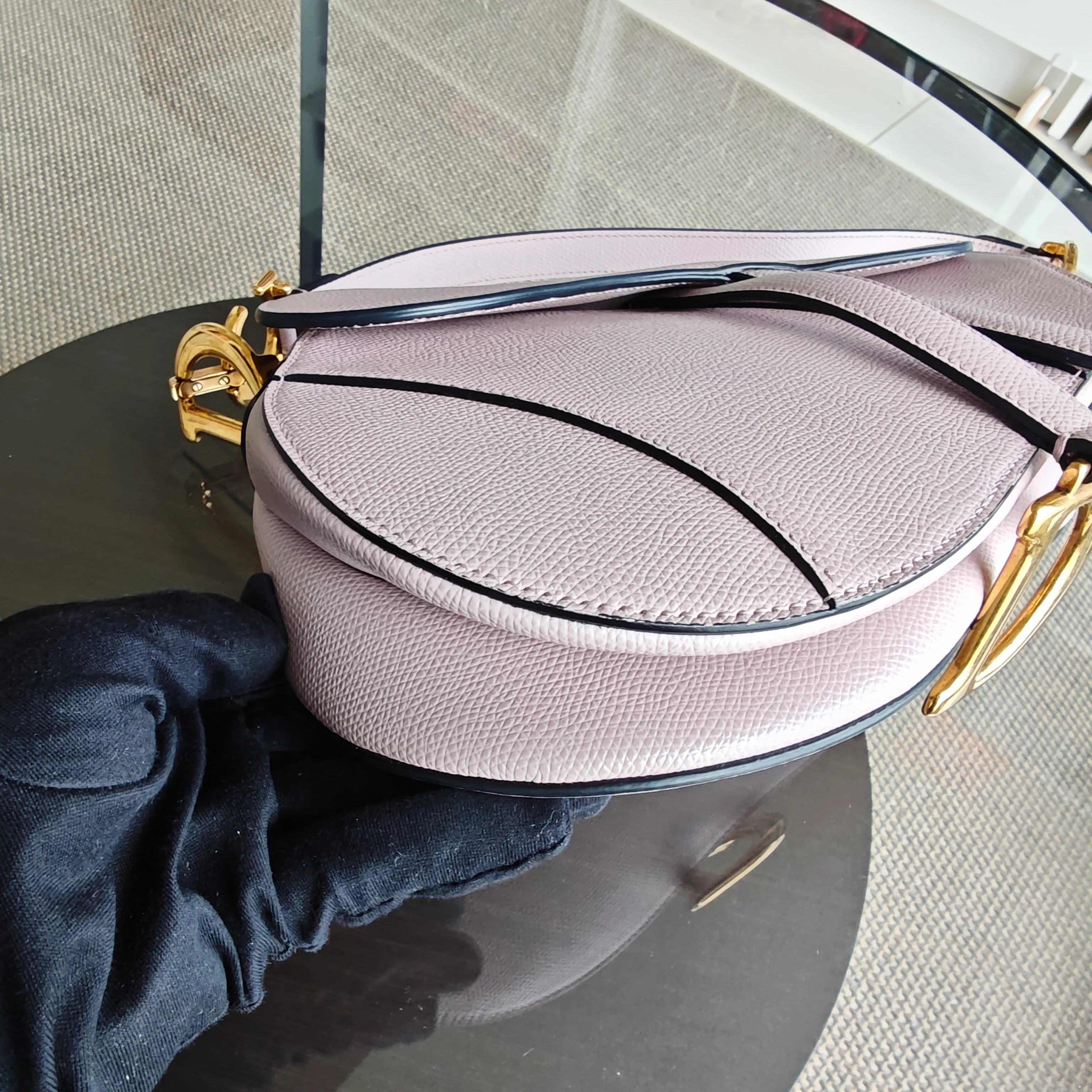 Dior Saddle Medium - Caviar Light Pink Gold Hardware