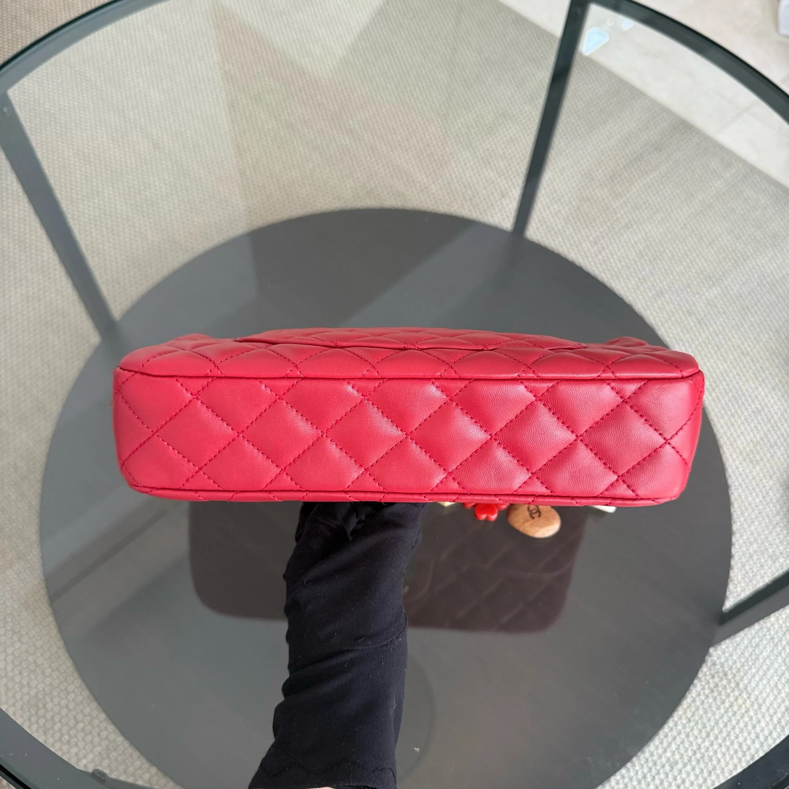 Chanel Classic Flap Medium - Special Valentine Edition 25CM Quilted Lambskin Red Gold Hardware Series 14