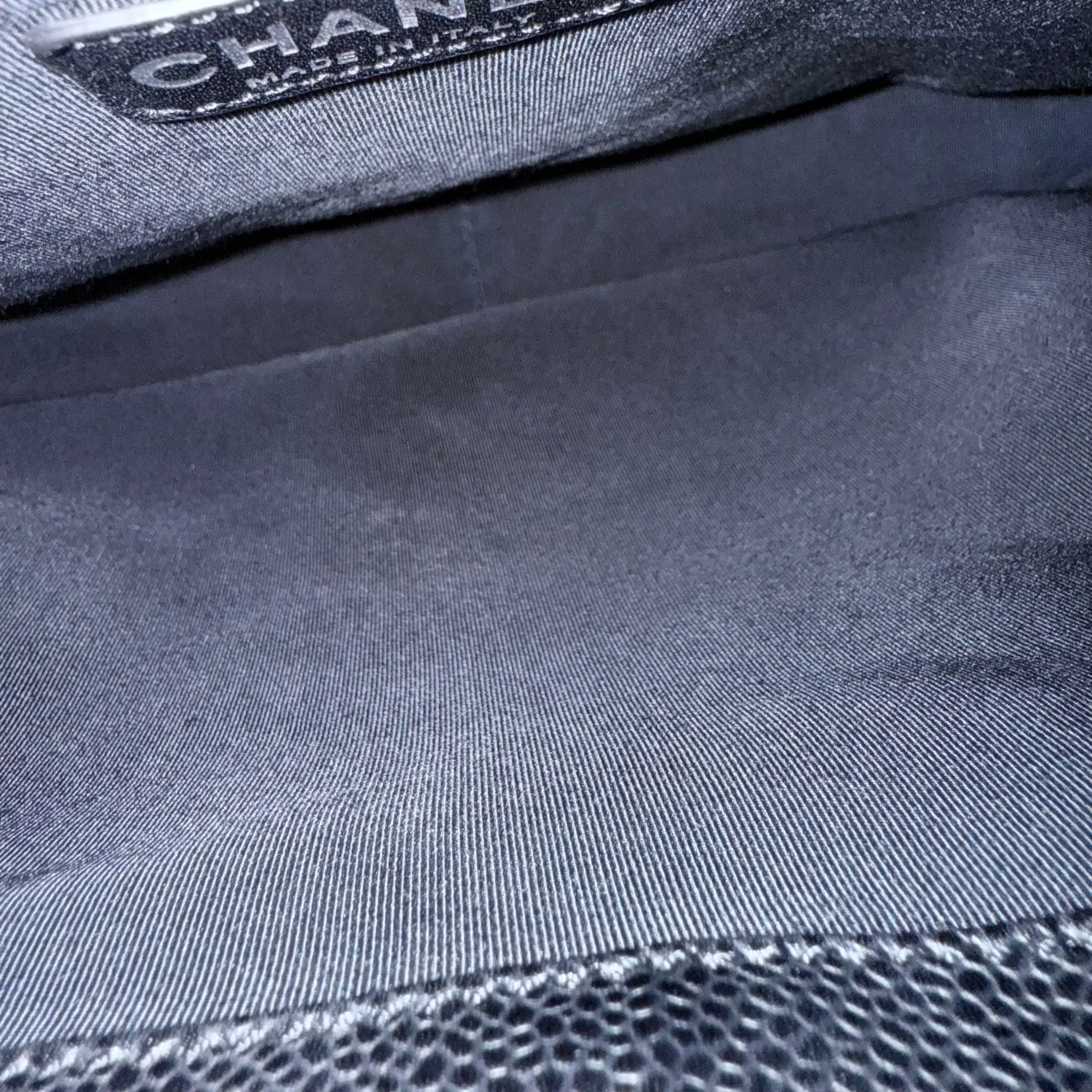 Chanel GST Grand Shopping Tote - Caviar Quilted Grained Calfskin Black Silver Hardware