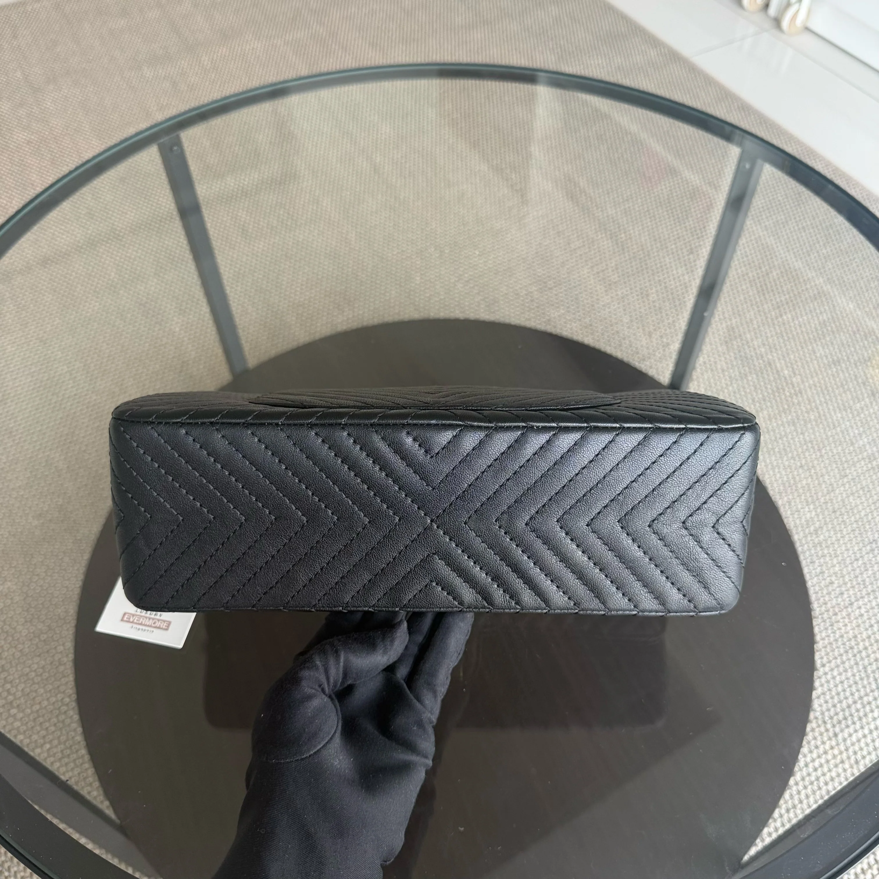 Chanel 2.55 Reissue 226 - 28CM Chevron Aged Calfskin Black Gold Hardware Series 23