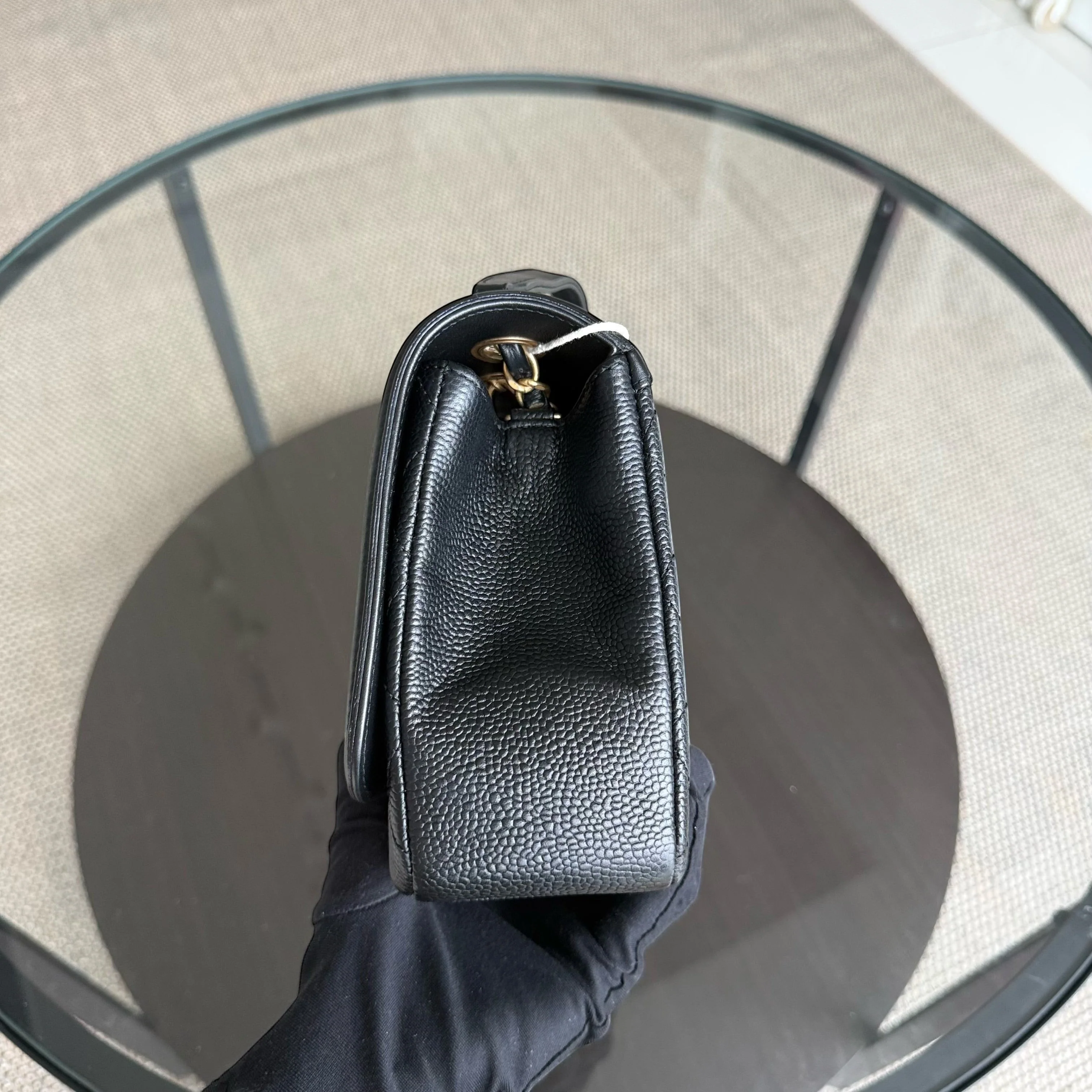 Chanel Filigree CC Medium - 25CM Caviar Quilted Grained Calfskin Black Gold Hardware Series 24