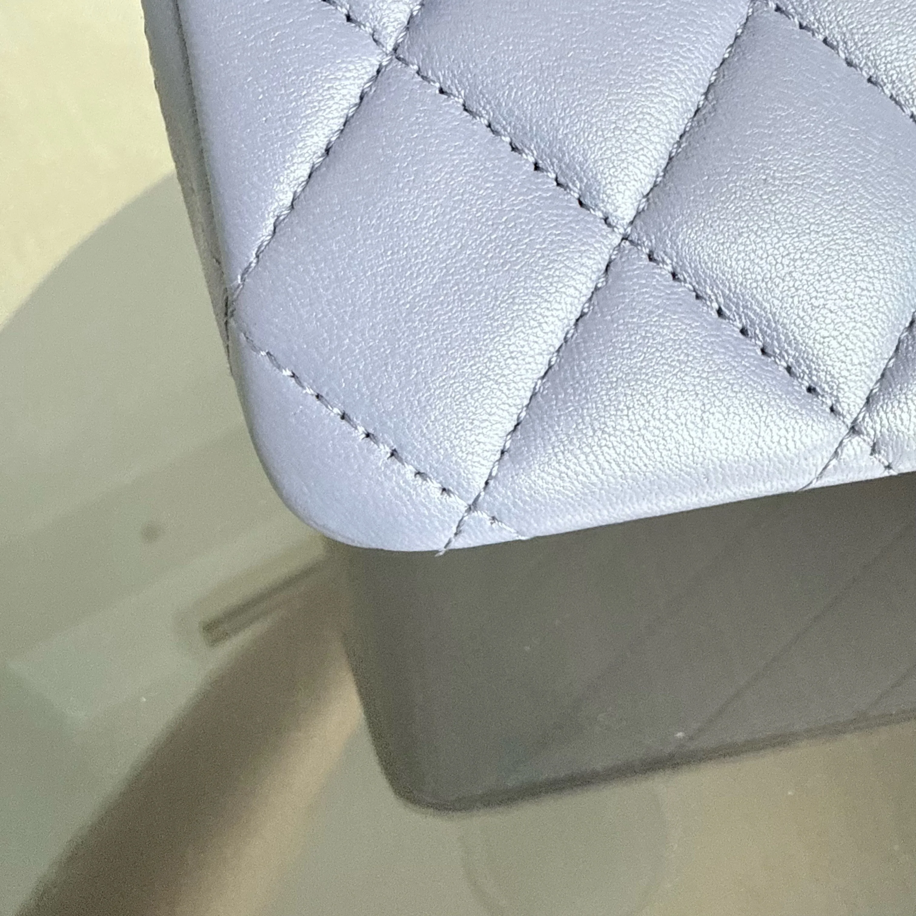 Chanel Classic Flap Medium - 25CM Quilted Lambskin Lavender Silver Hardware Series 15