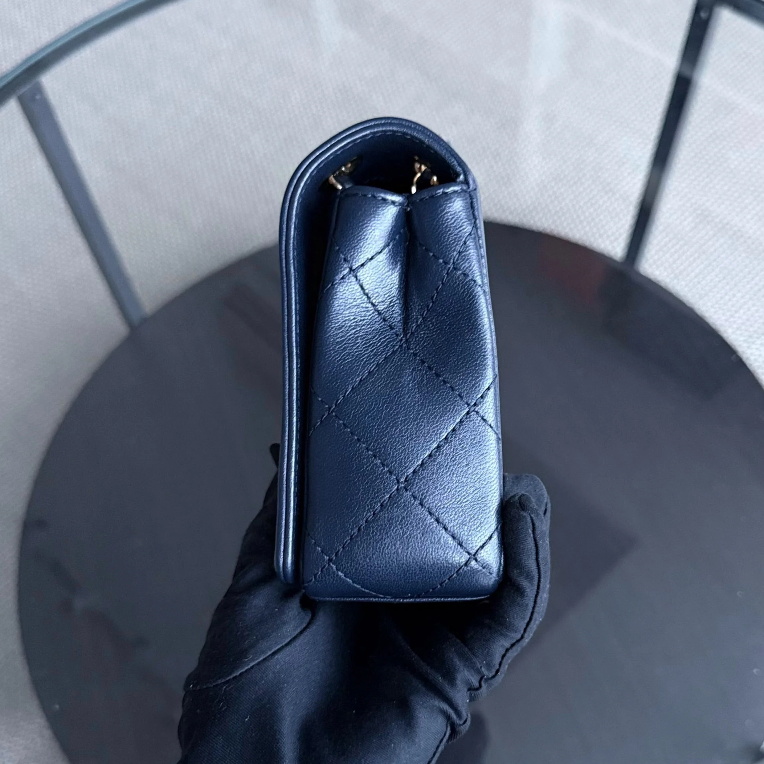 Chanel Mademoiselle Seasonal Flap - Cannage Calfskin Blue Gold Hardware Series 21