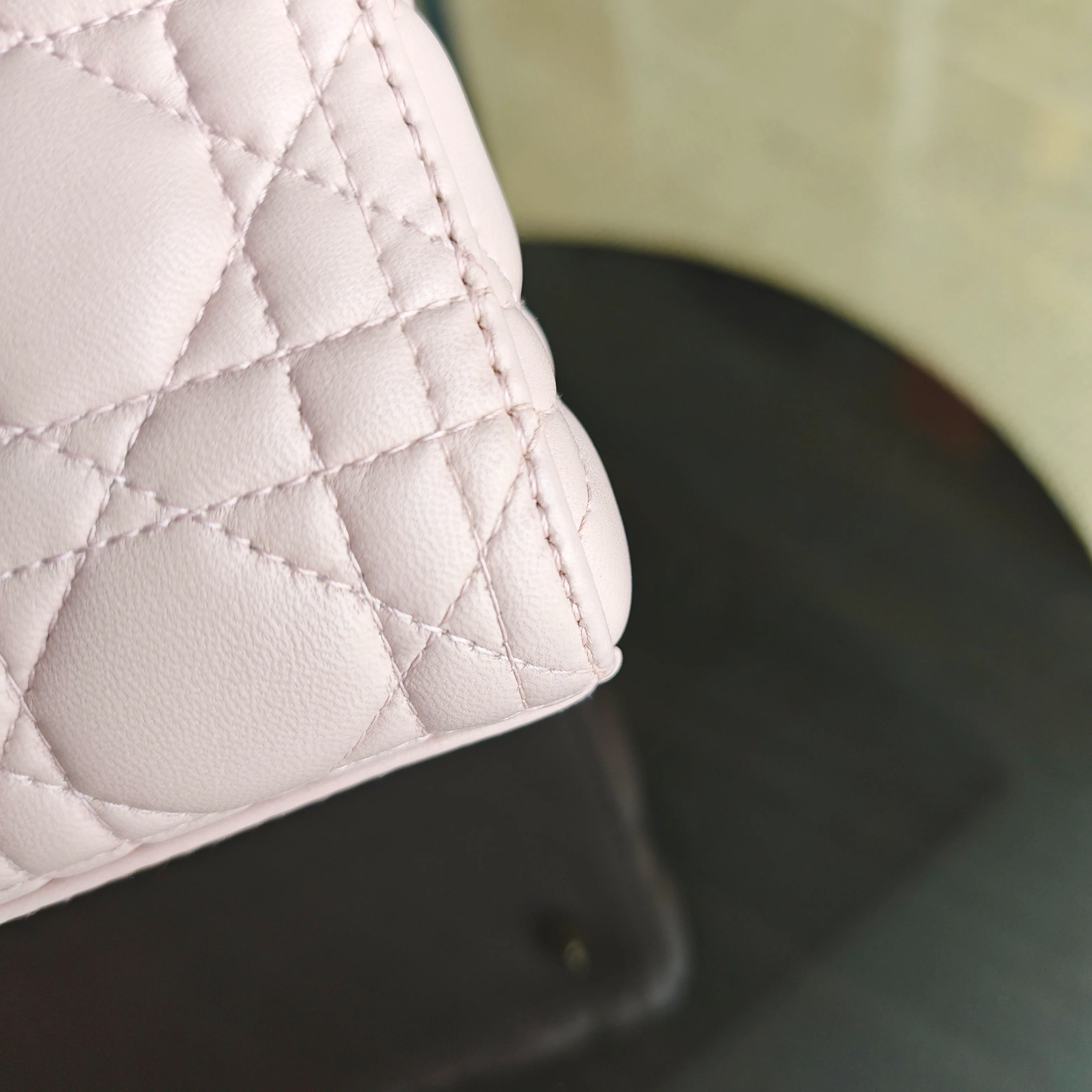 Dior Lady Medium Cannage Lambskin Light Pink Gold Hardware