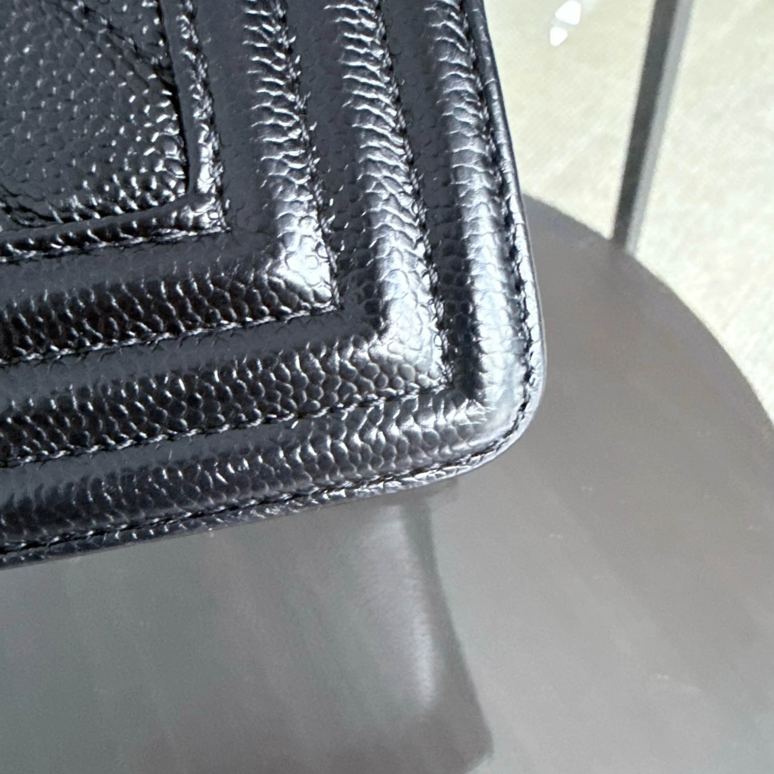 Chanel Boy Medium - Caviar 25CM Chevron Black Gold Hardware Series 24