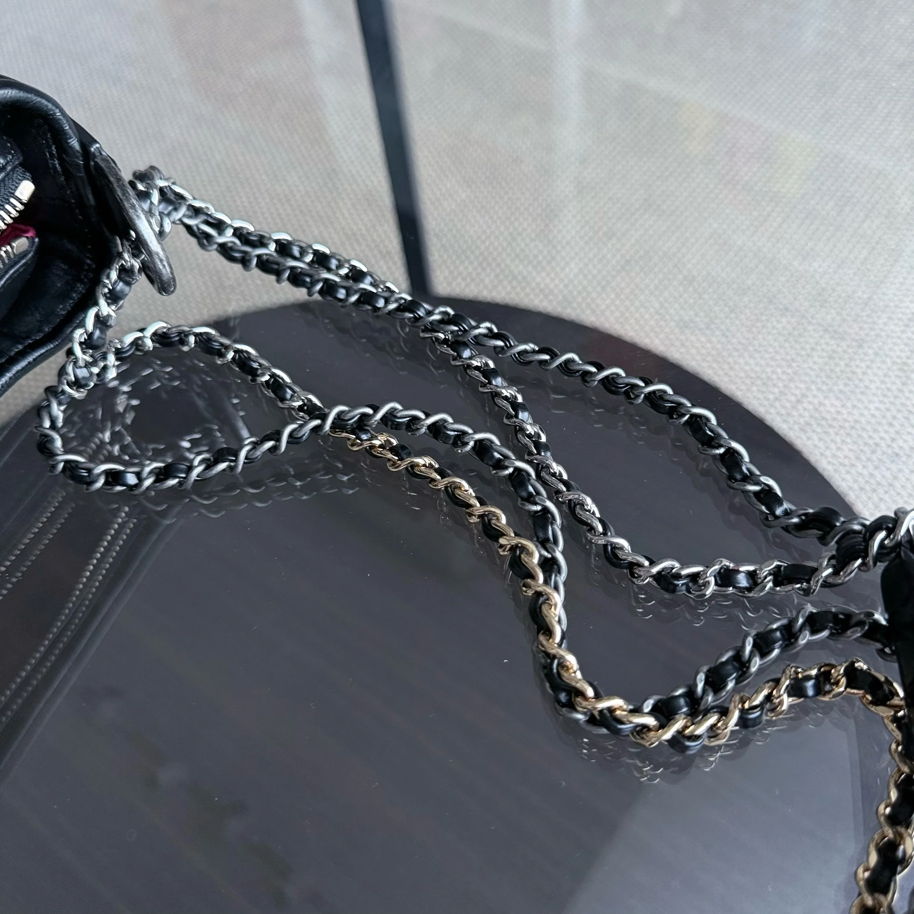 Chanel Gabrielle Medium - Quilted Aged Calfskin Black Two-tone Gold Hardware Series 23