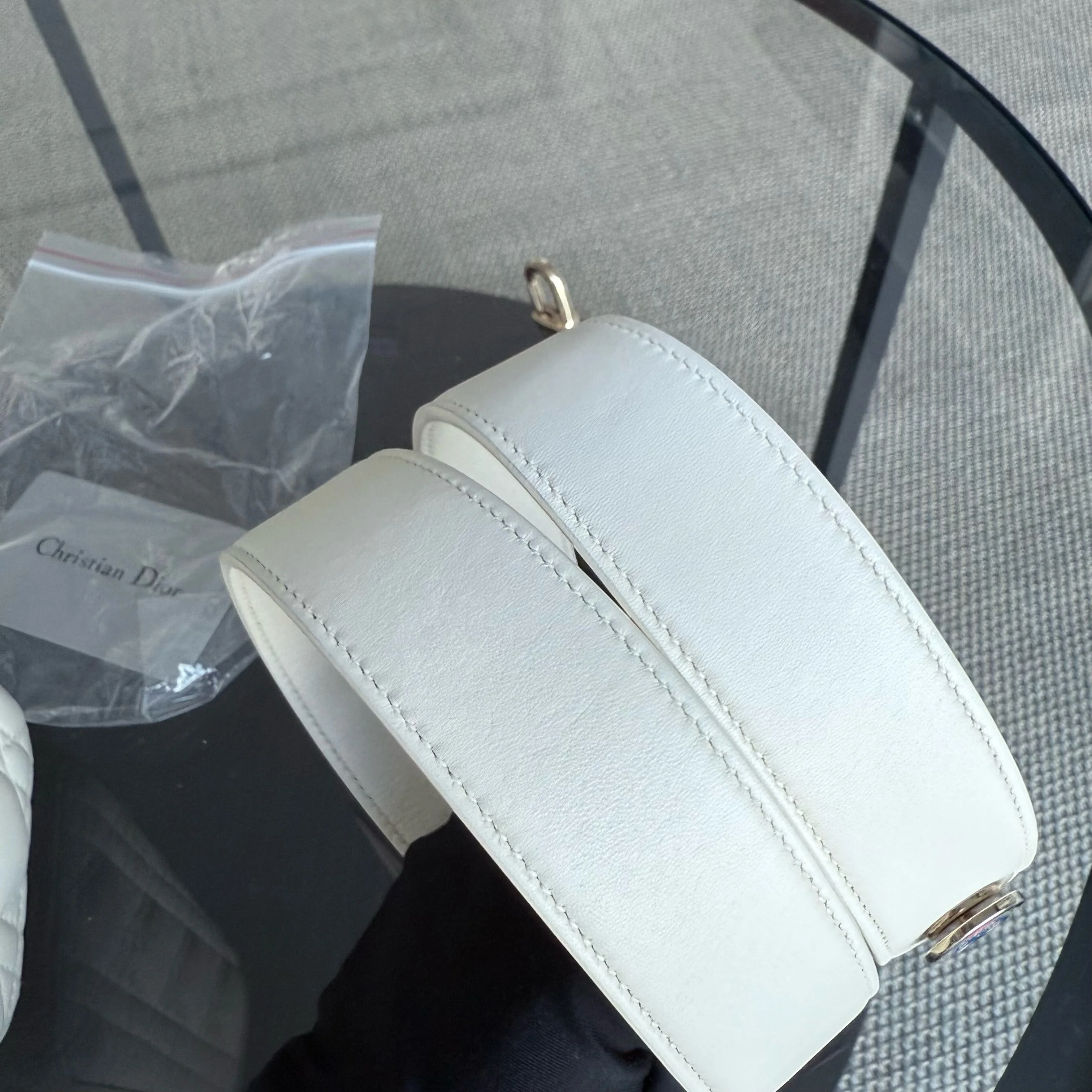 Dior Lady Small - Cannage Lambskin White Gold Hardware