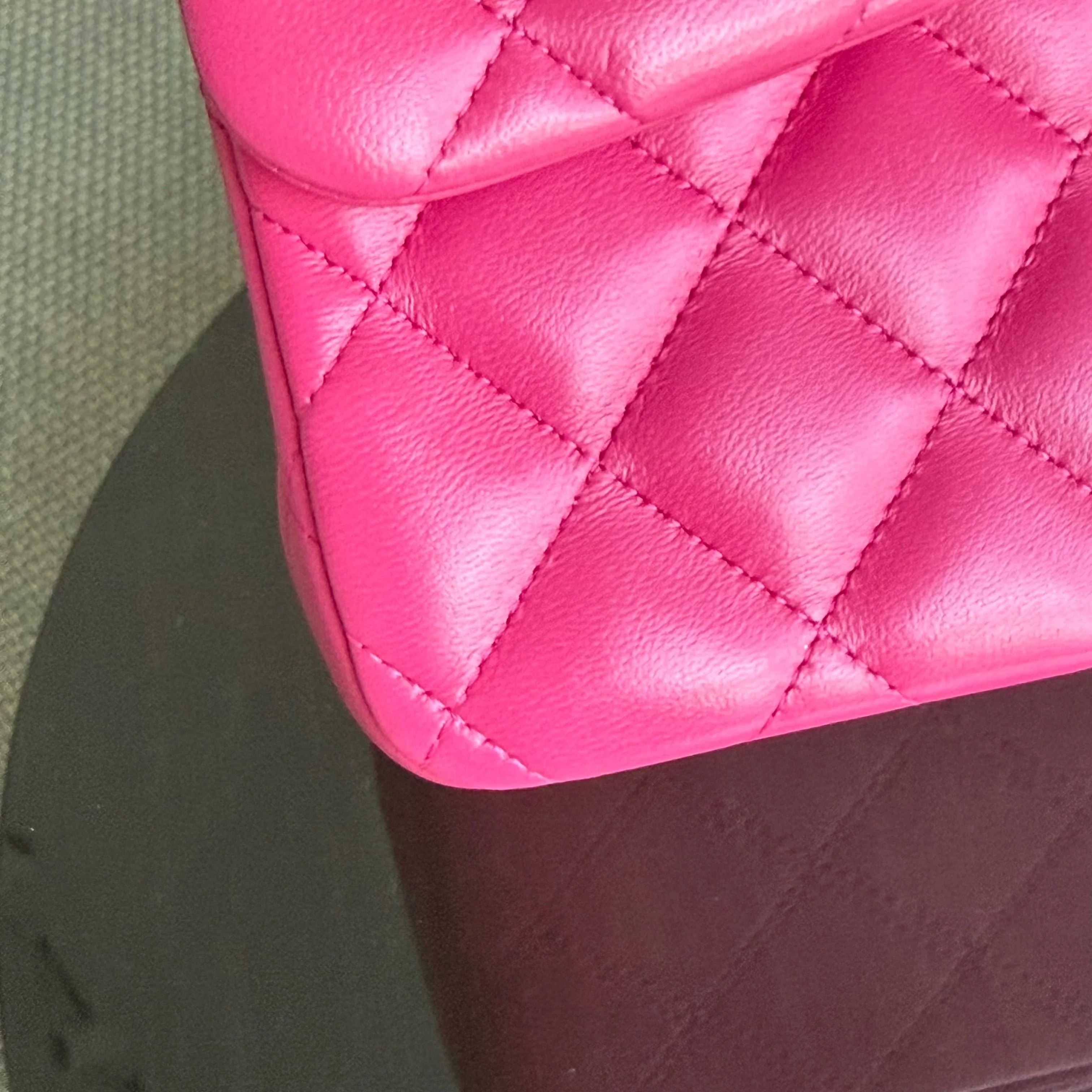 Chanel Classic Flap Jumbo - Double Flap 30CM Quilted Lambskin Pink Silver Hardware Series 19