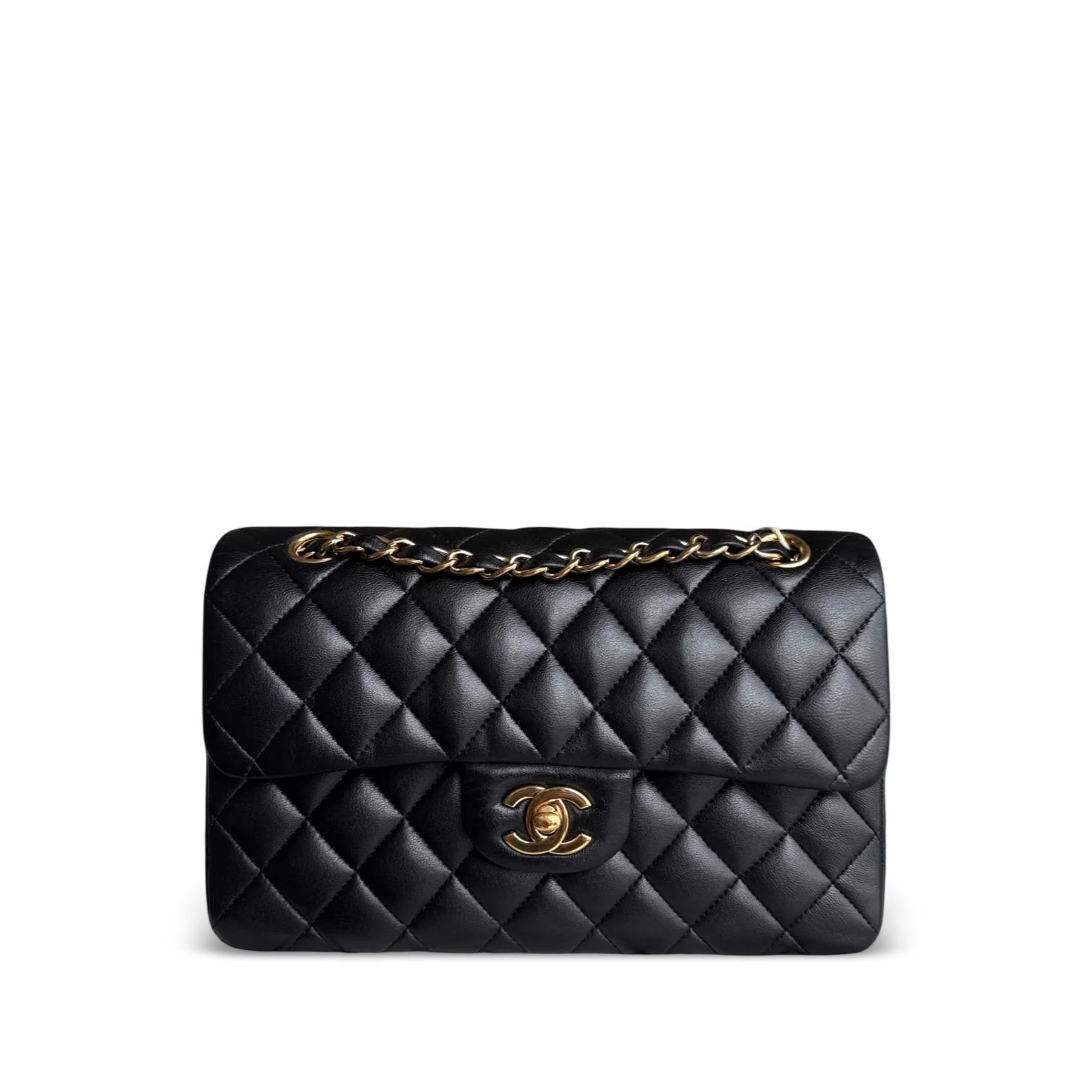 Chanel Classic Flap Small - Quilted Lambskin 23CM Black Gold Hardware Series 29
