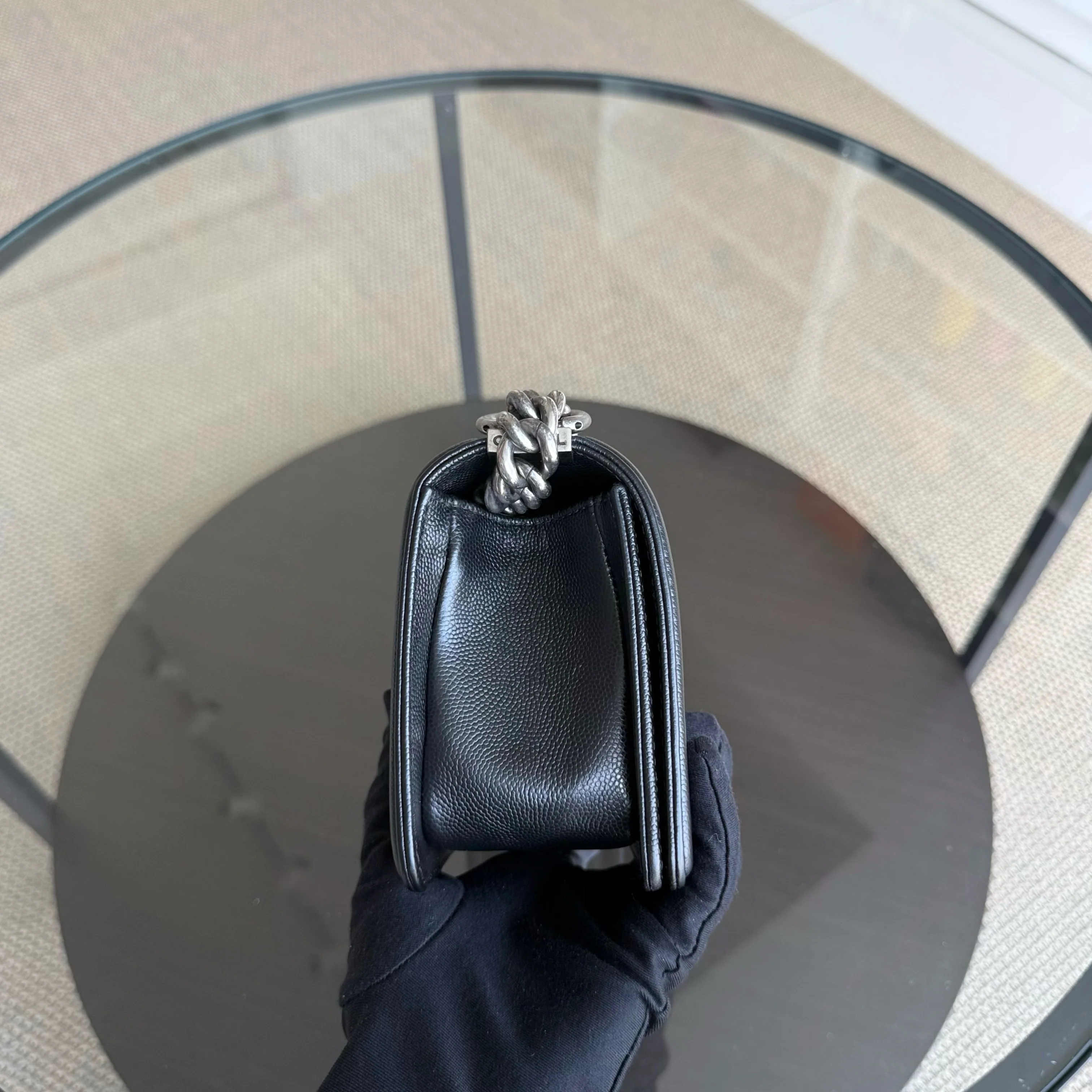 Chanel Boy Small - Caviar Quilted Grained Calfskin Black Ruthenium Silver Hardware