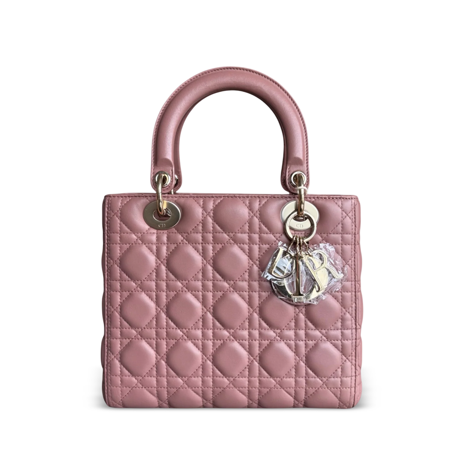 Dior Lady Medium - Cannage Lambskin Blush Gold Hardware NO STRAP