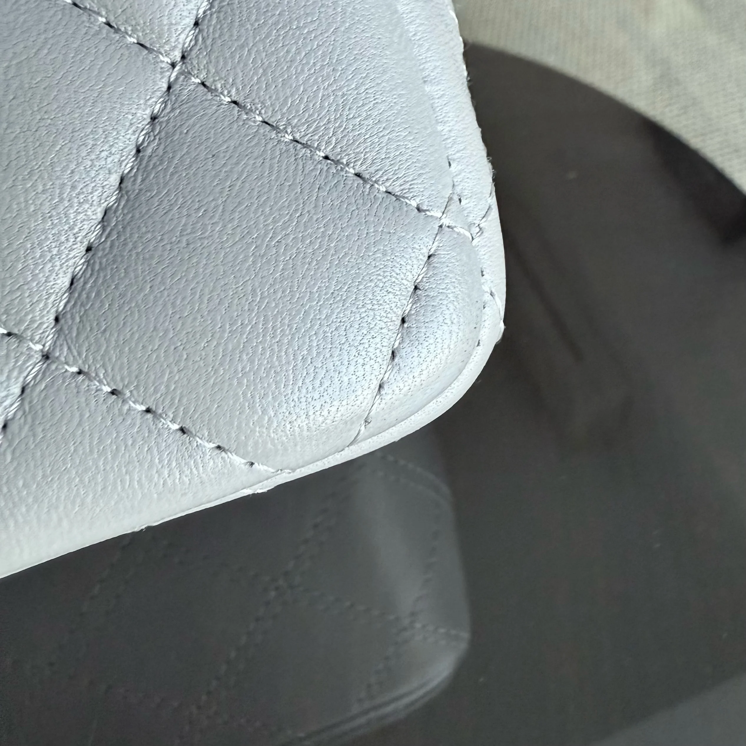 Chanel Lambskin Mini Rectangle Classic Flap - 20CM Quilted Gray Silver Hardware Microchip